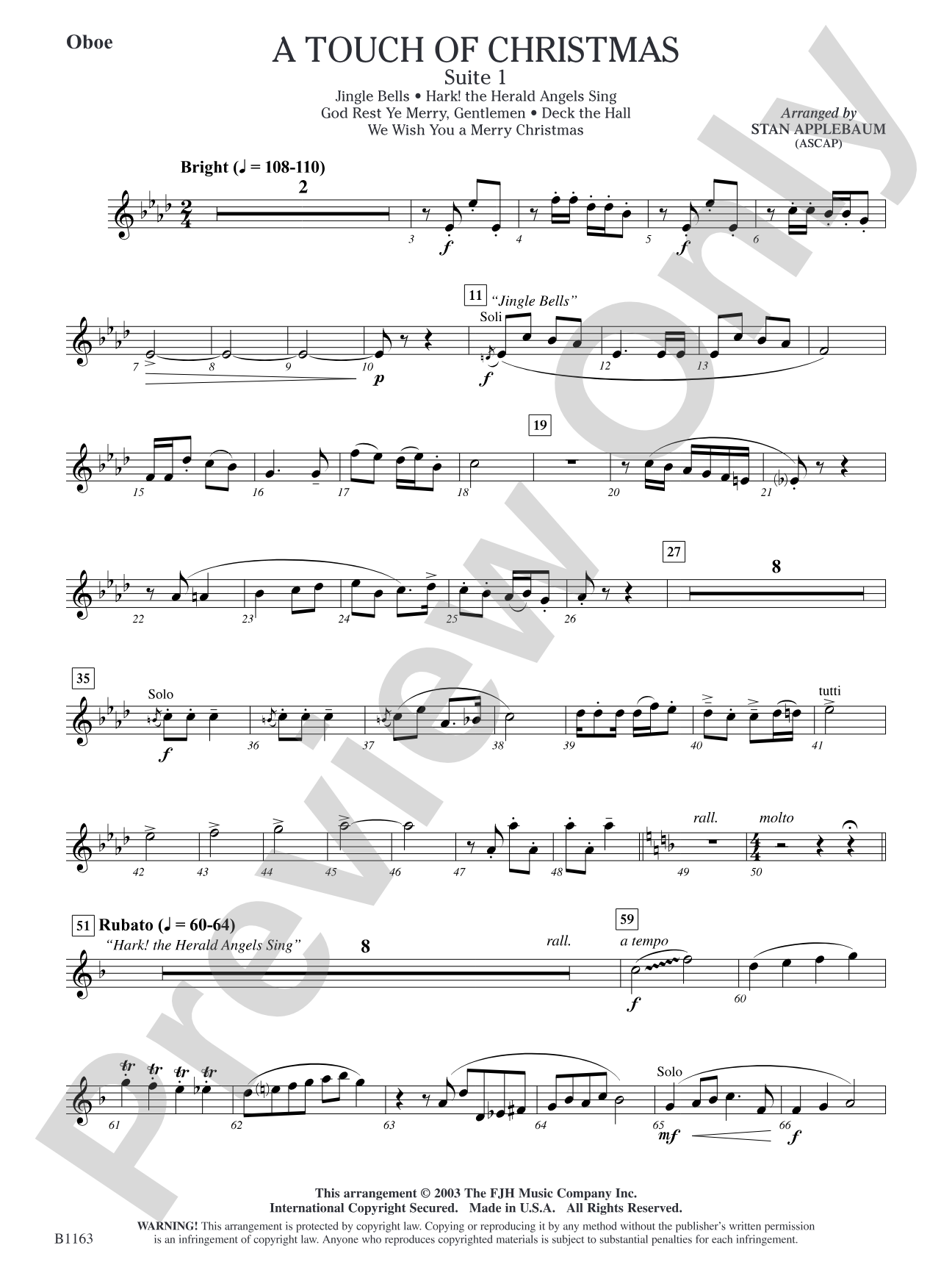 A Touch of Christmas: Suite 1: Oboe