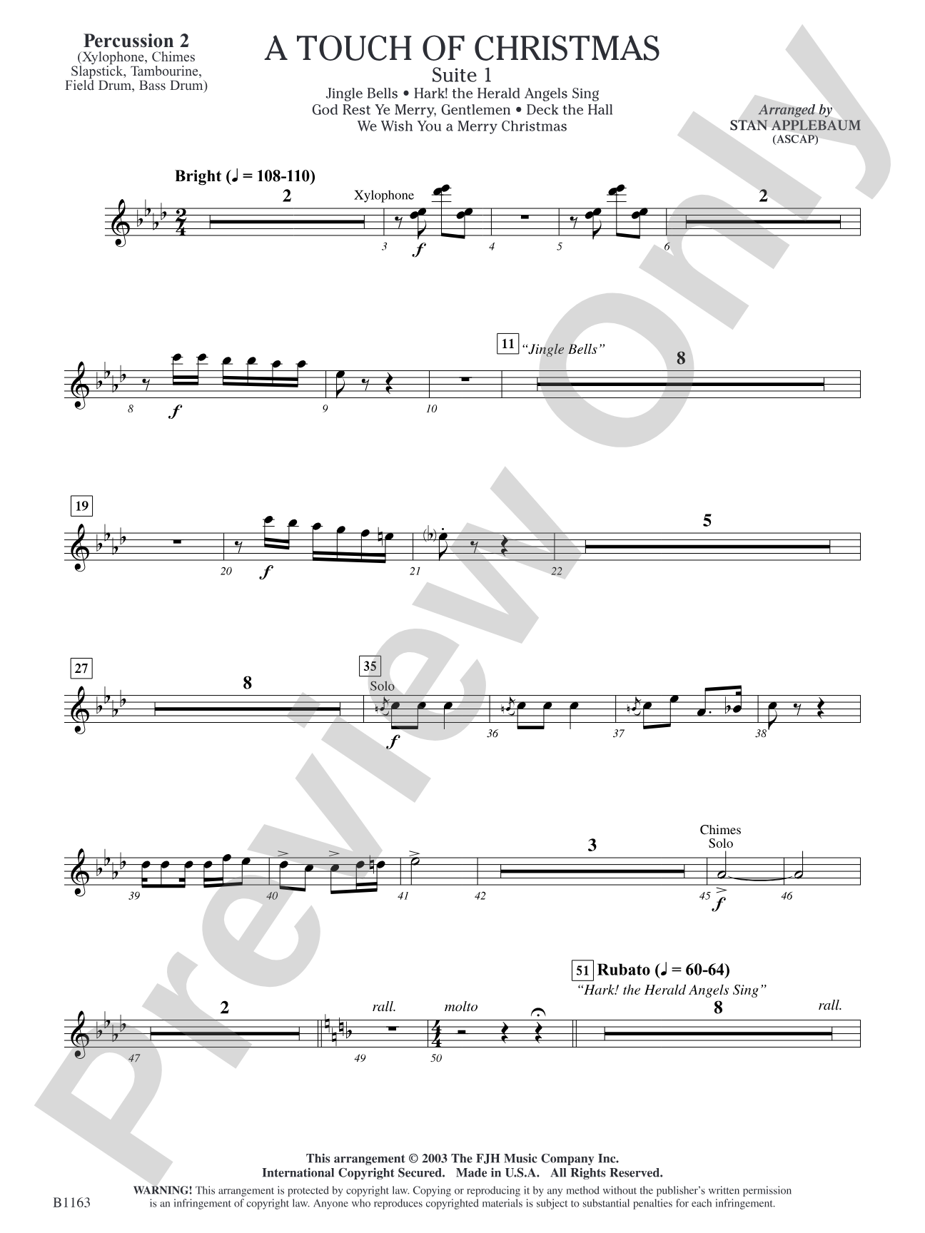 A Touch of Christmas: Suite 1: Percussion 2