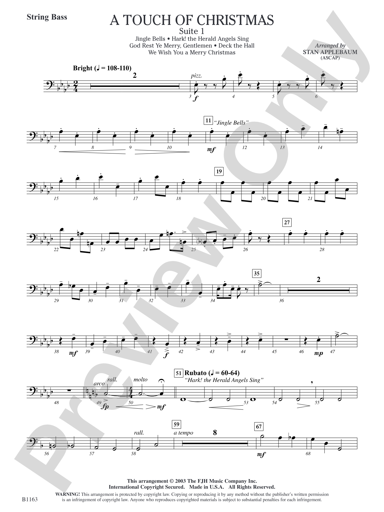 A Touch of Christmas: Suite 1: String Bass