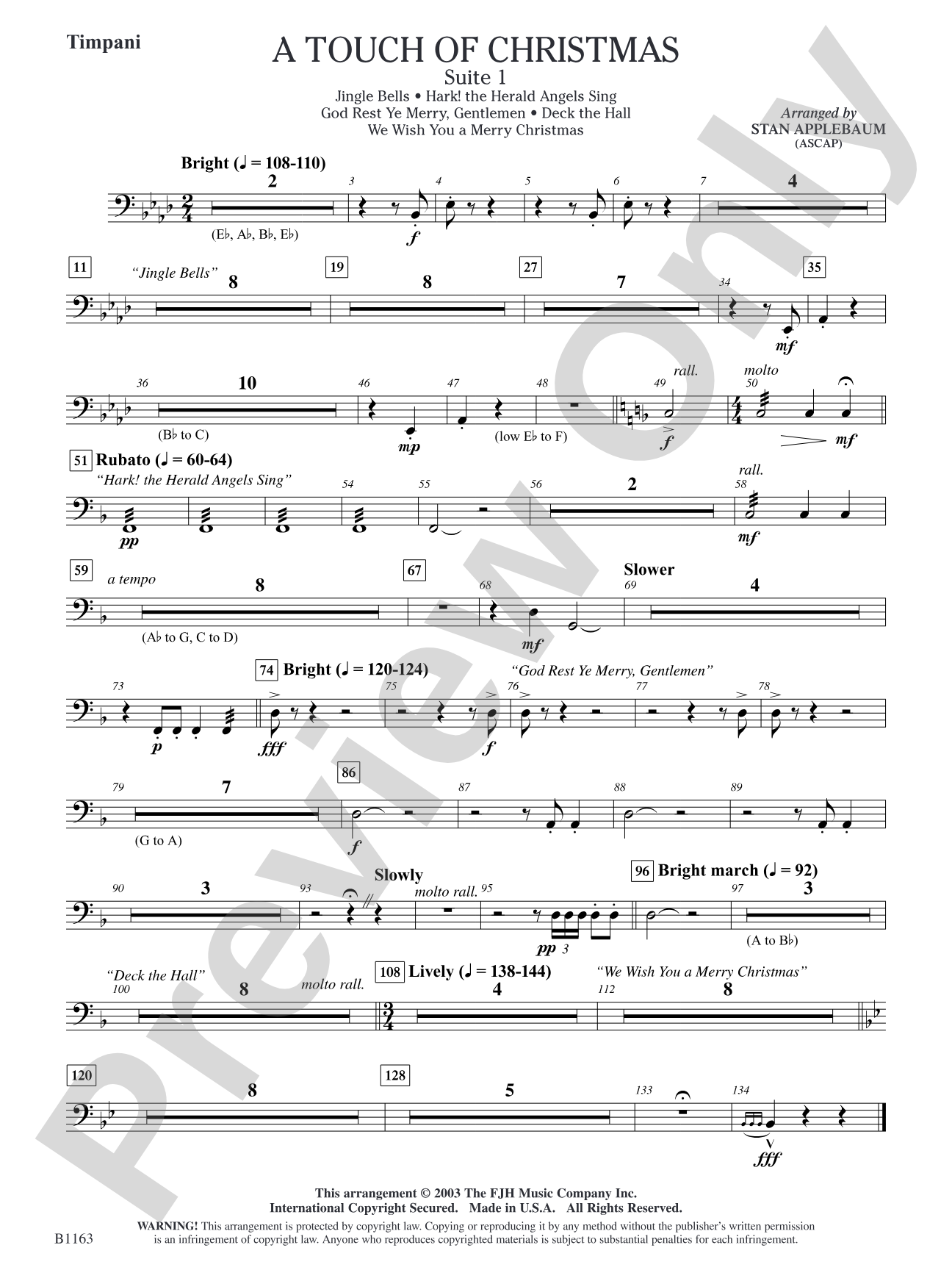 A Touch of Christmas: Suite 1: Timpani