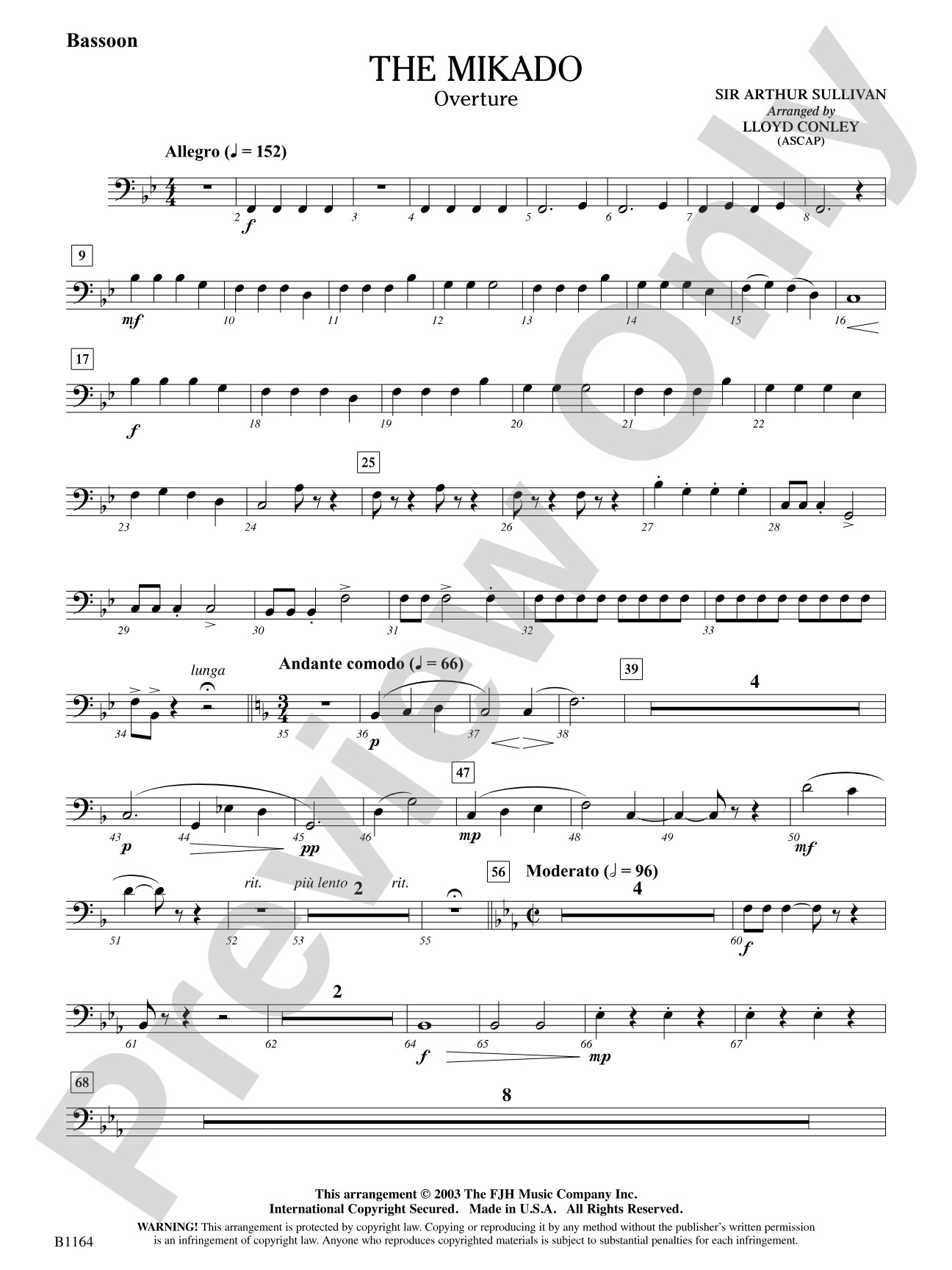 The Mikado (Overture): Bassoon