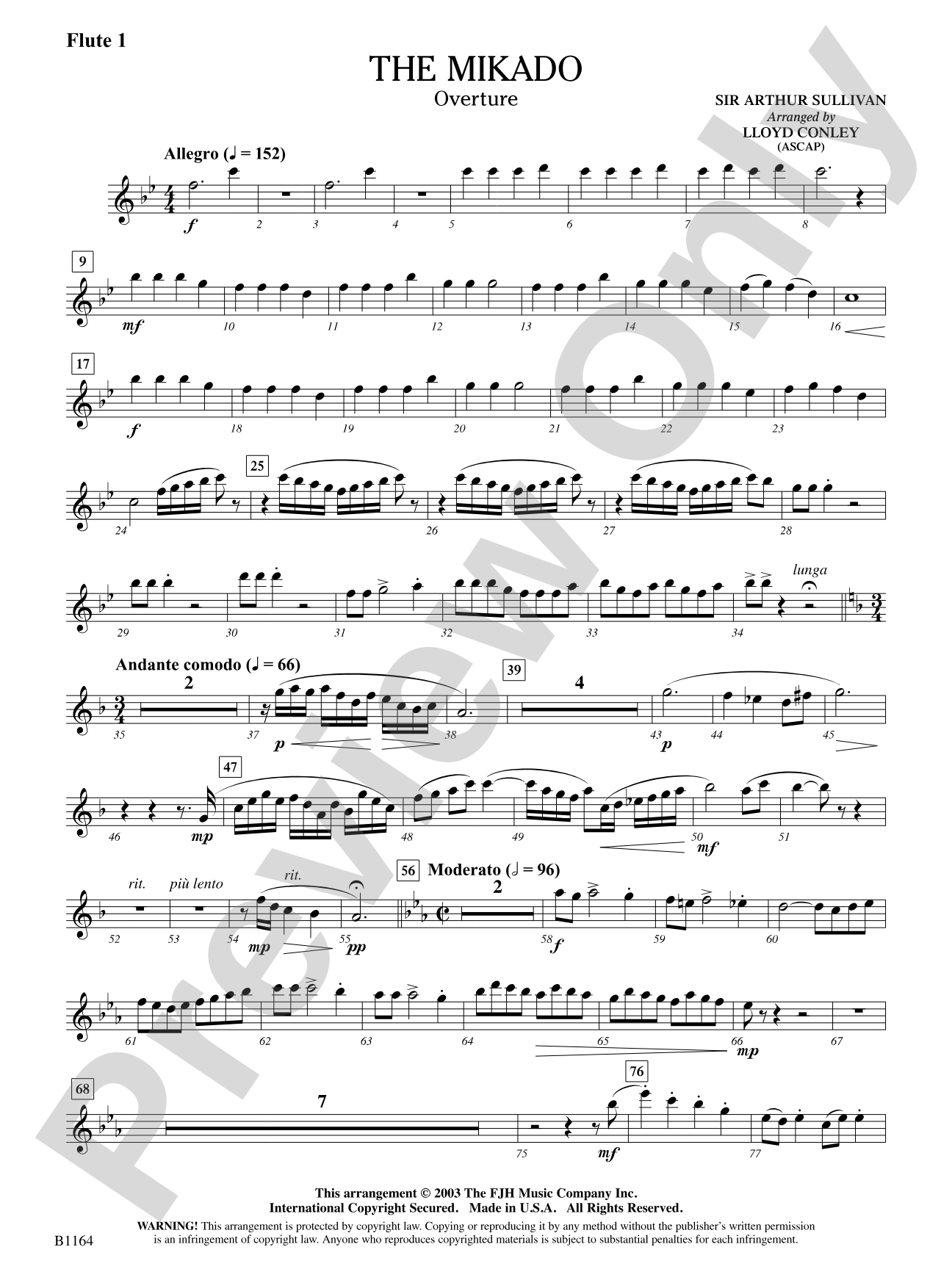 The Mikado (Overture): Flute 1