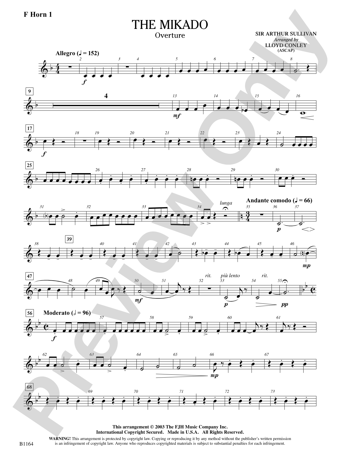 The Mikado (Overture): F Horn 1