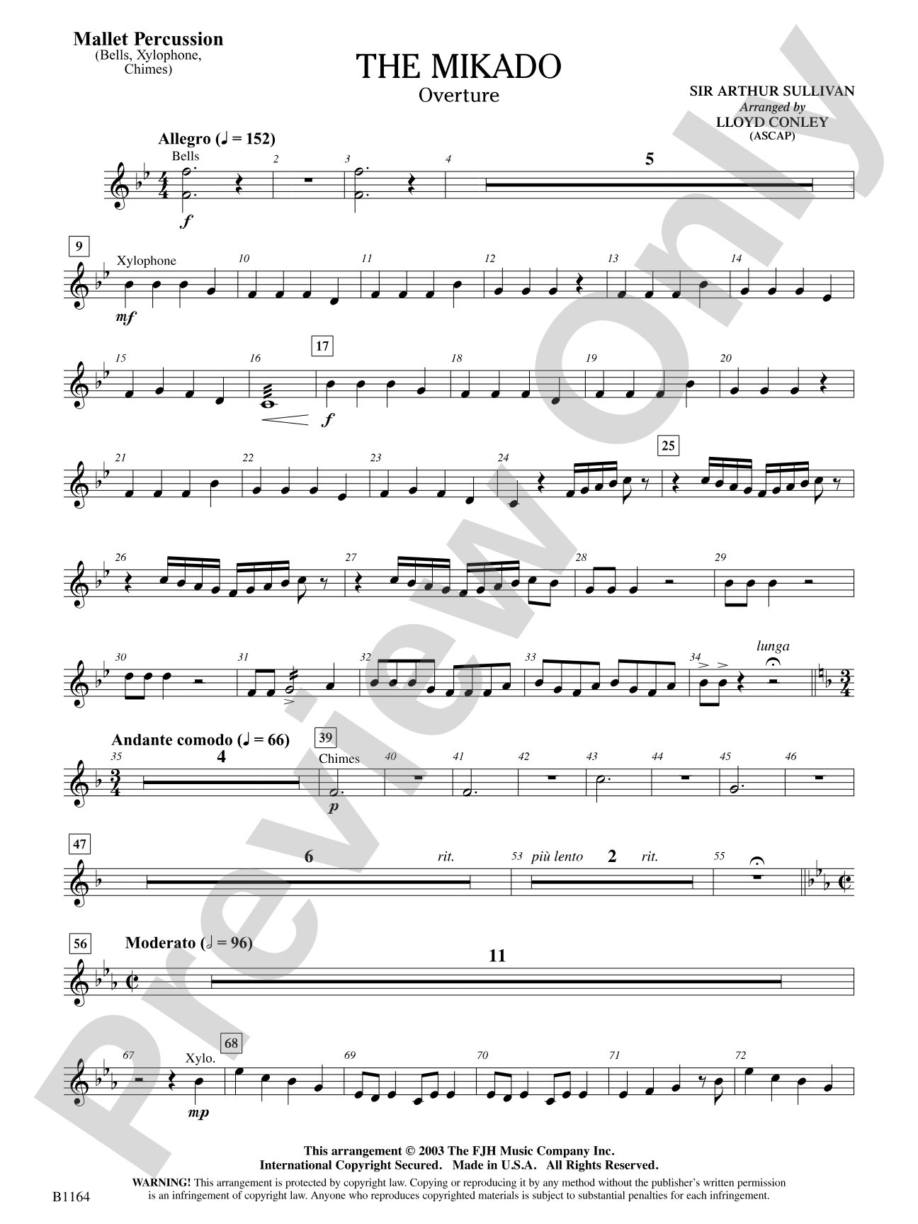 The Mikado (Overture): Mallet Percussion