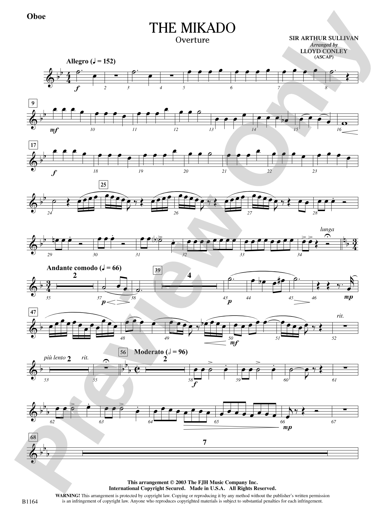 The Mikado (Overture): Oboe