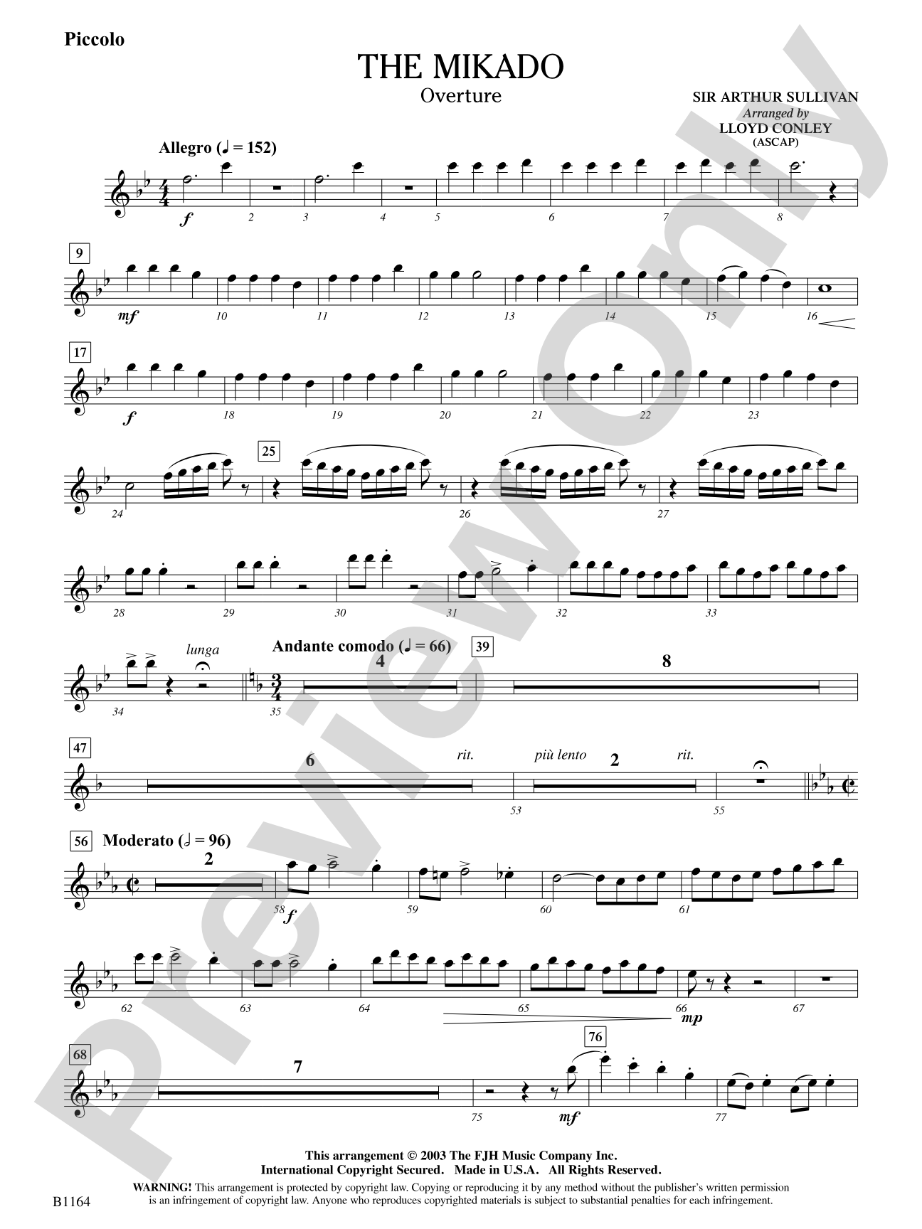 The Mikado (Overture): Piccolo
