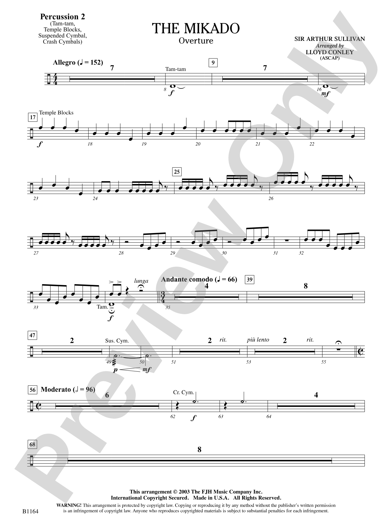 The Mikado (Overture): Percussion 2