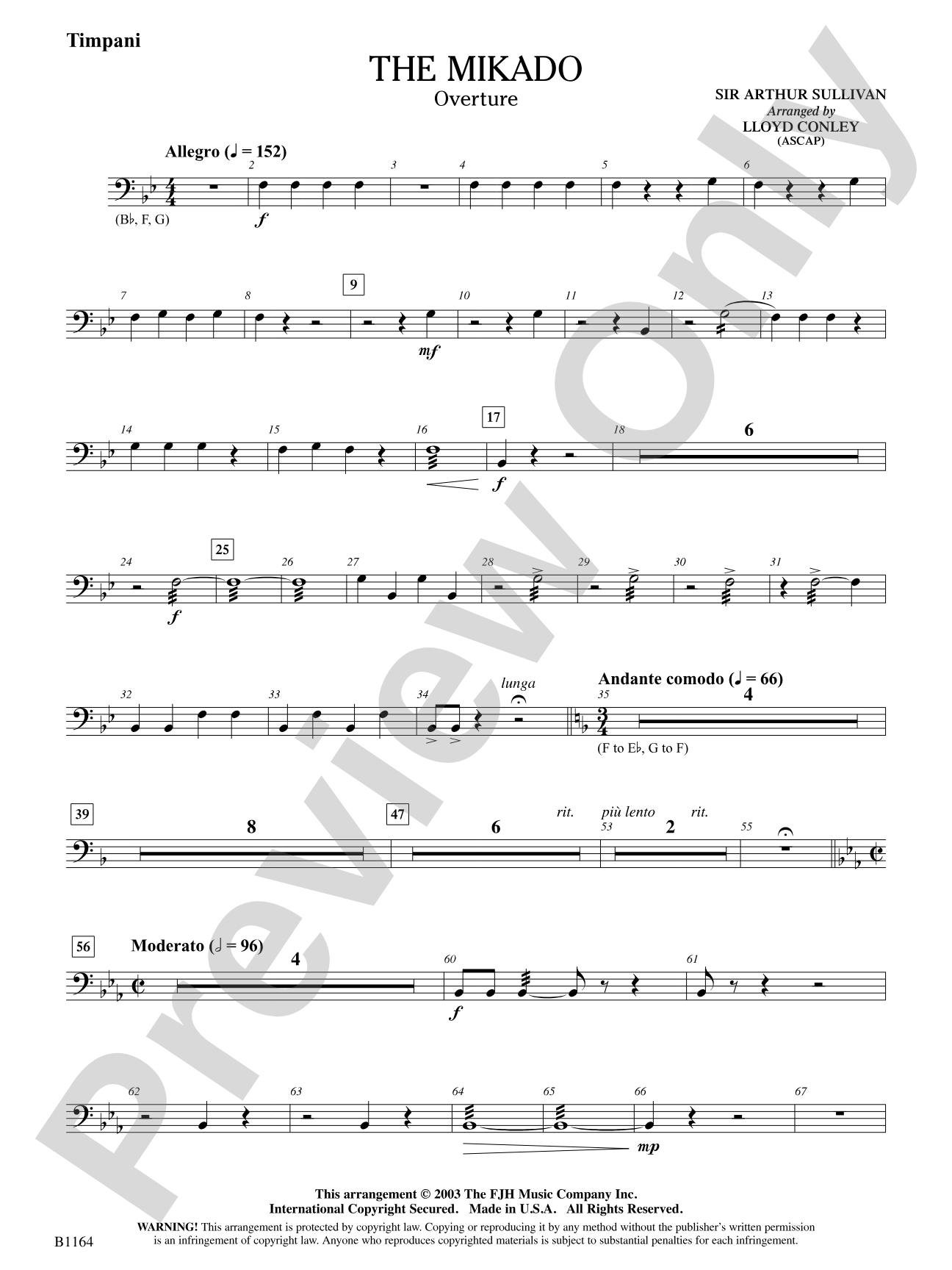 The Mikado (Overture): Timpani