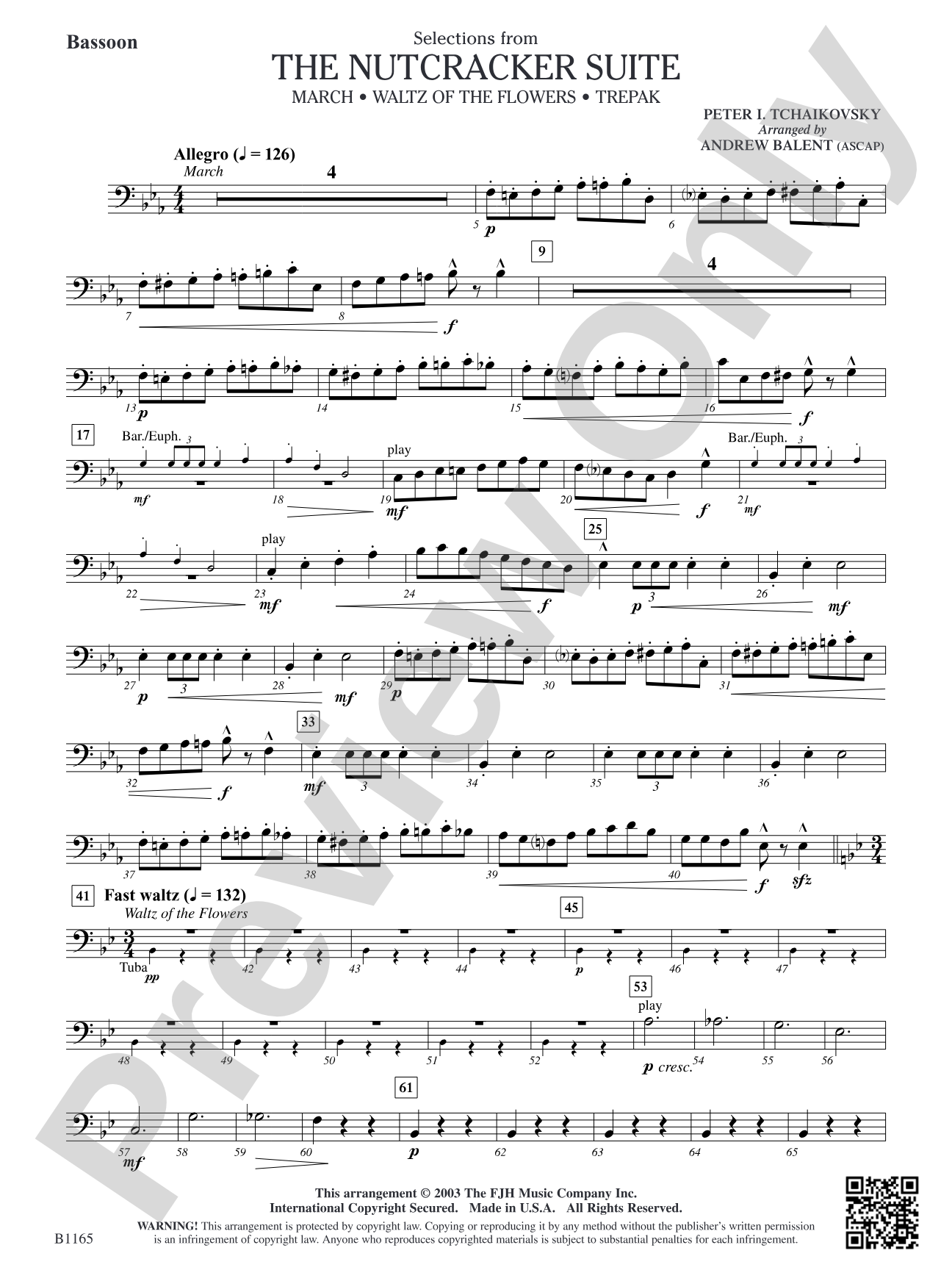 The Nutcracker Suite (Selections from): Bassoon