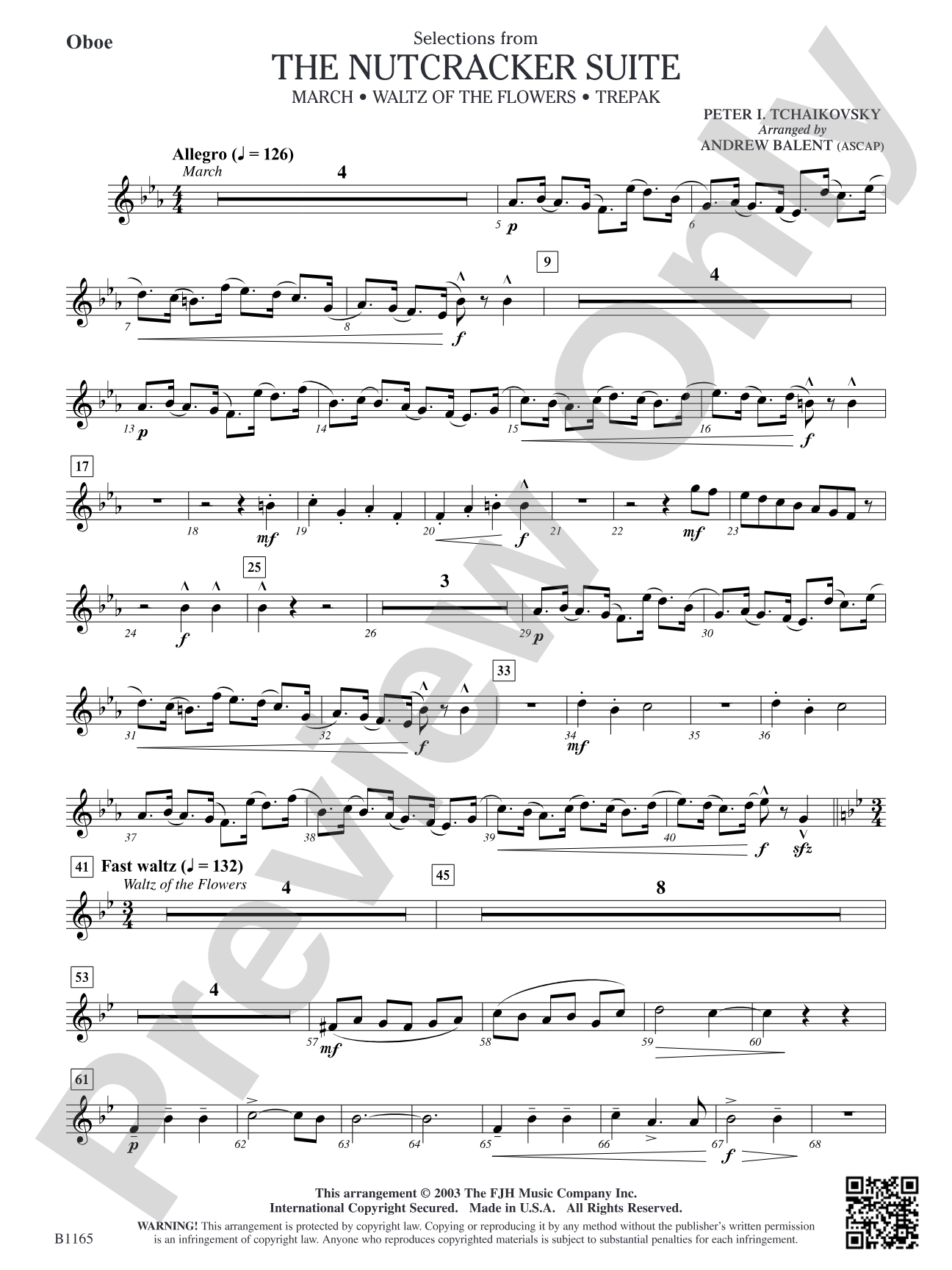 The Nutcracker Suite (Selections from): Oboe
