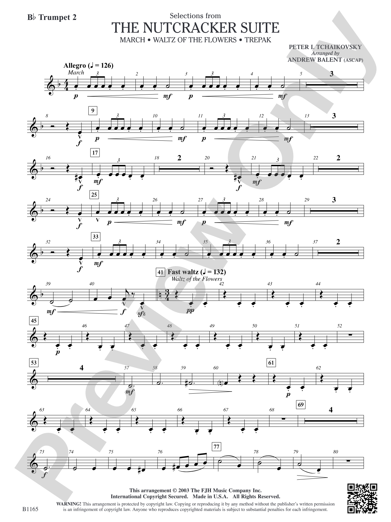 The Nutcracker Suite (Selections from): B-flat Trumpet 2