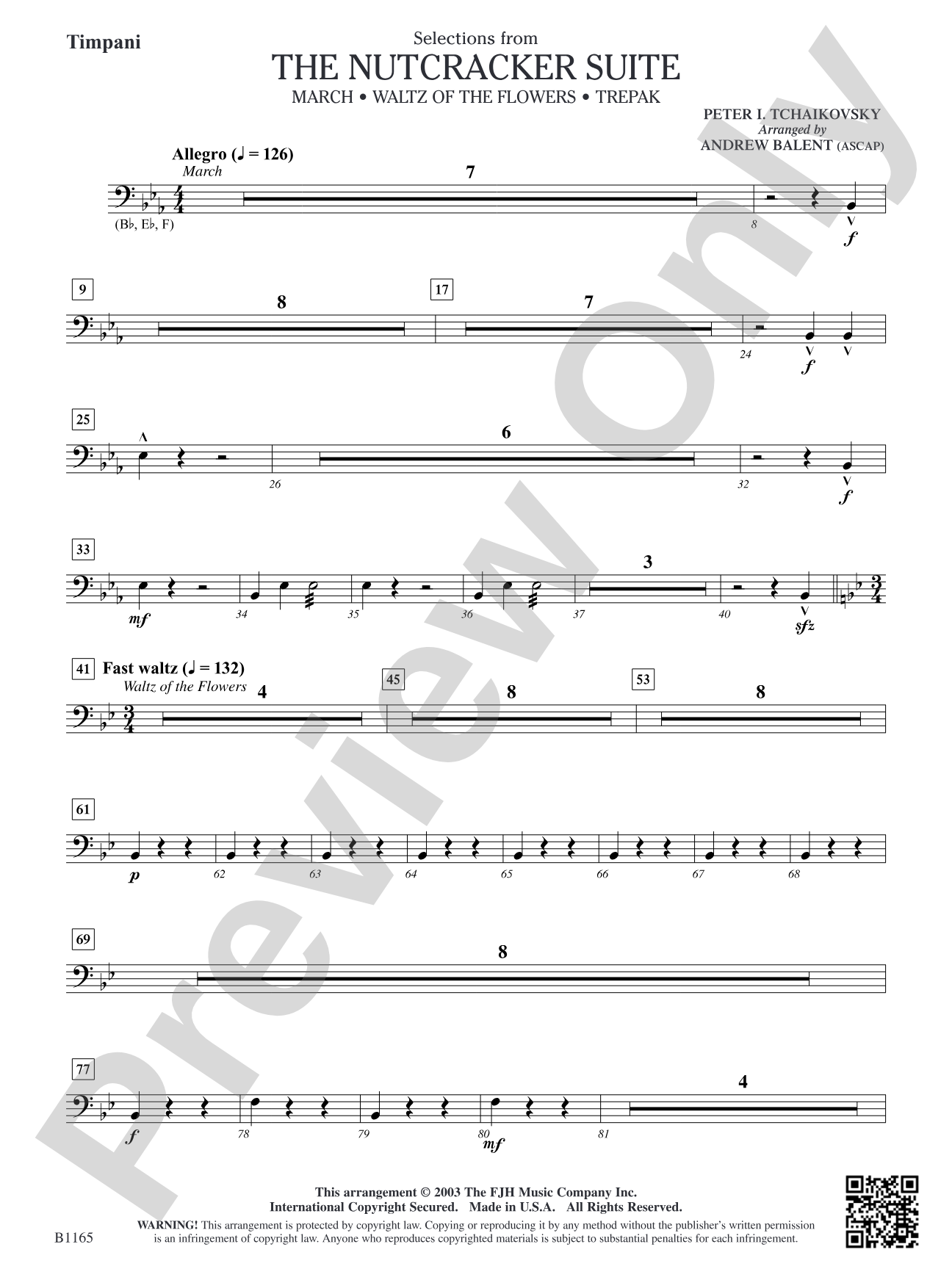 The Nutcracker Suite (Selections from): Timpani