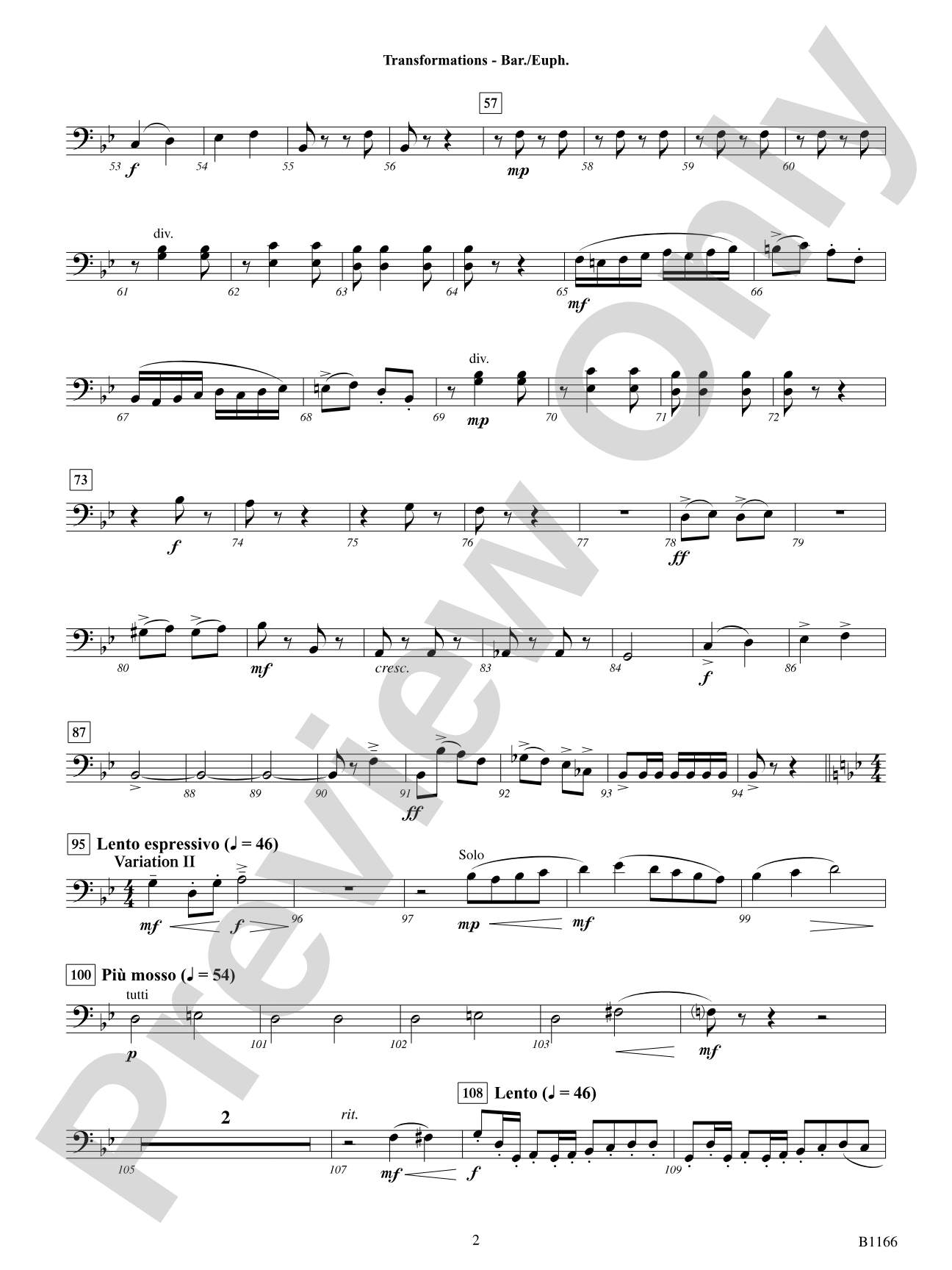 Transformations (DADE Variations): Baritone/Euphonium