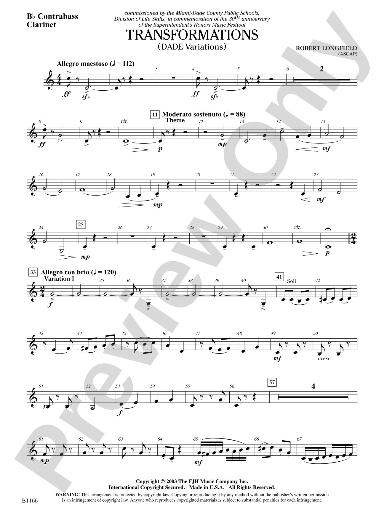Transformations (DADE Variations): B-flat Contrabass Clarinet