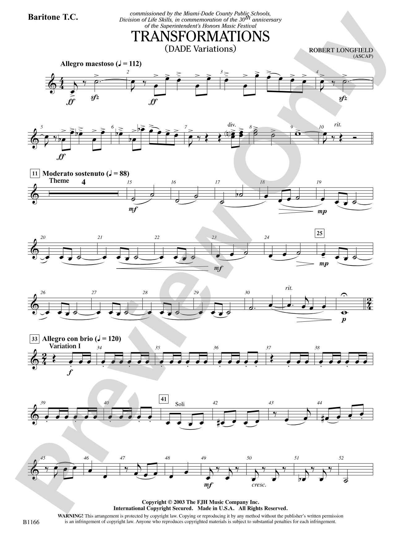 Transformations (DADE Variations): Baritone T.C.