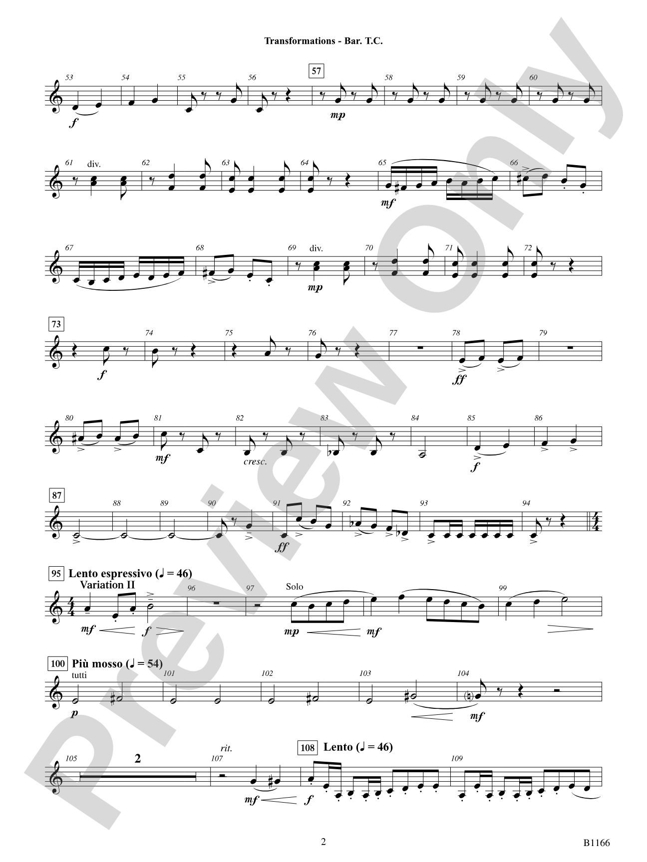 Transformations (DADE Variations): Baritone T.C.