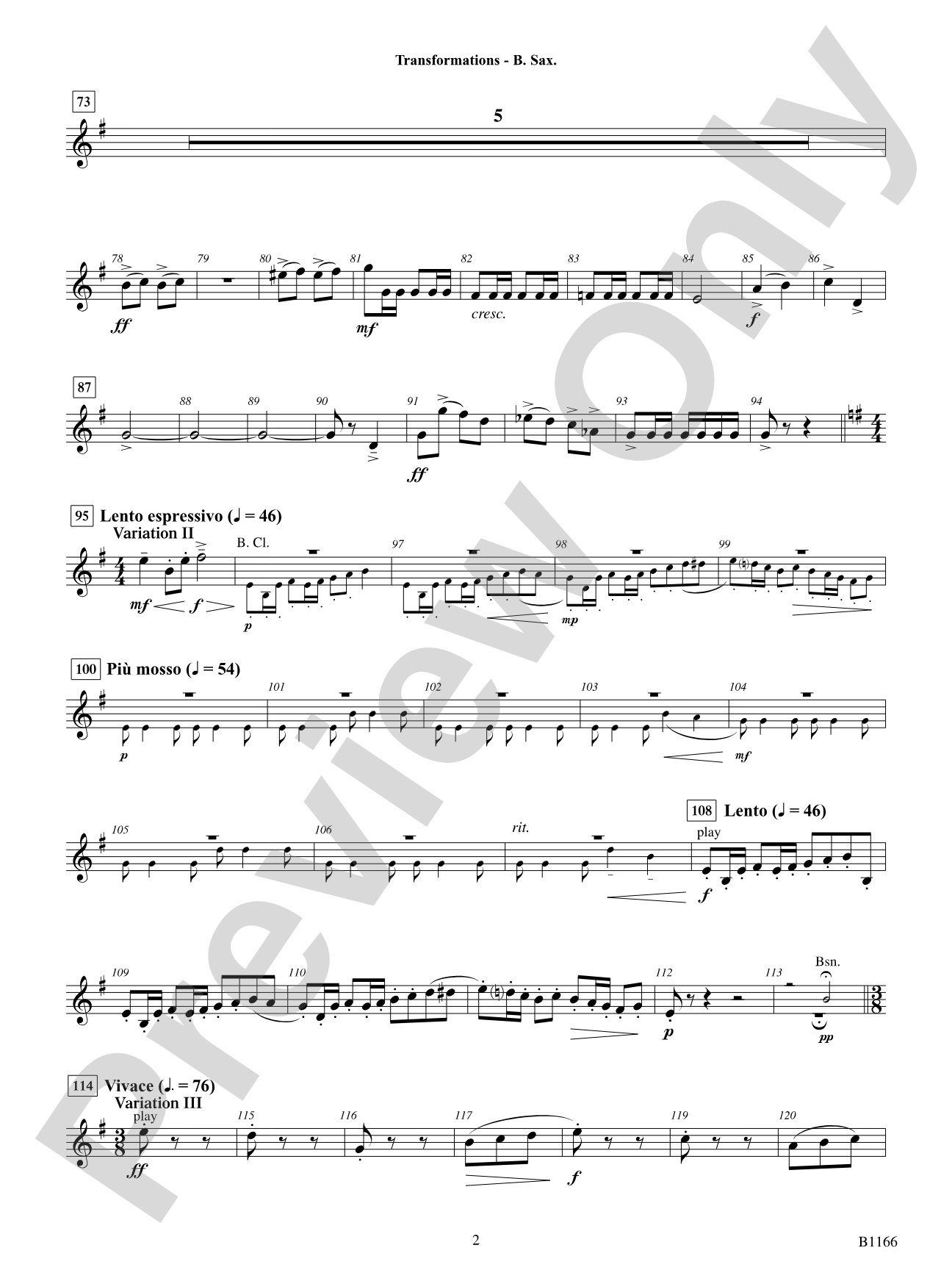 Transformations (DADE Variations): E-flat Baritone Saxophone