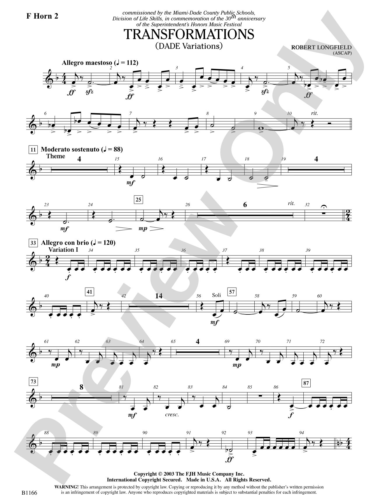 Transformations (DADE Variations): F Horn 2