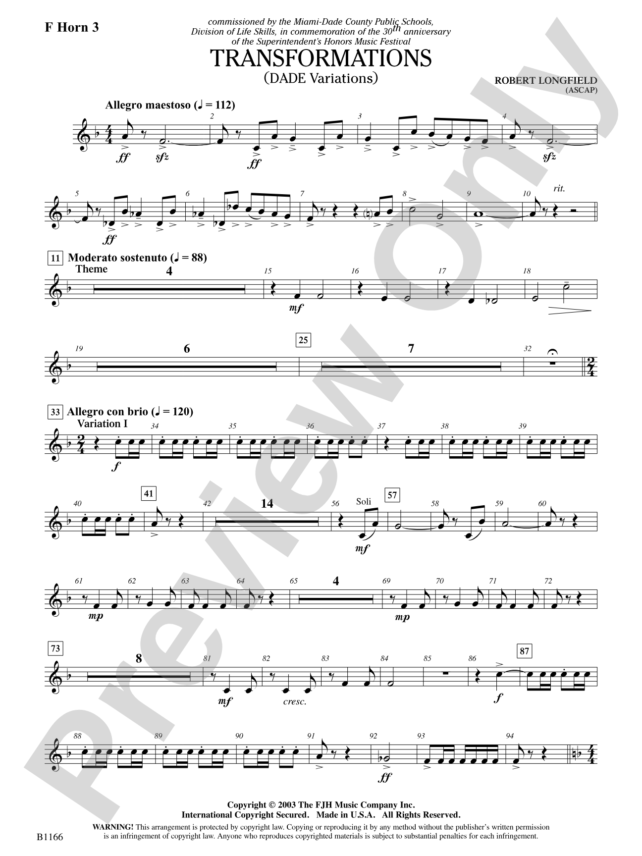 Transformations (DADE Variations): F Horn 3