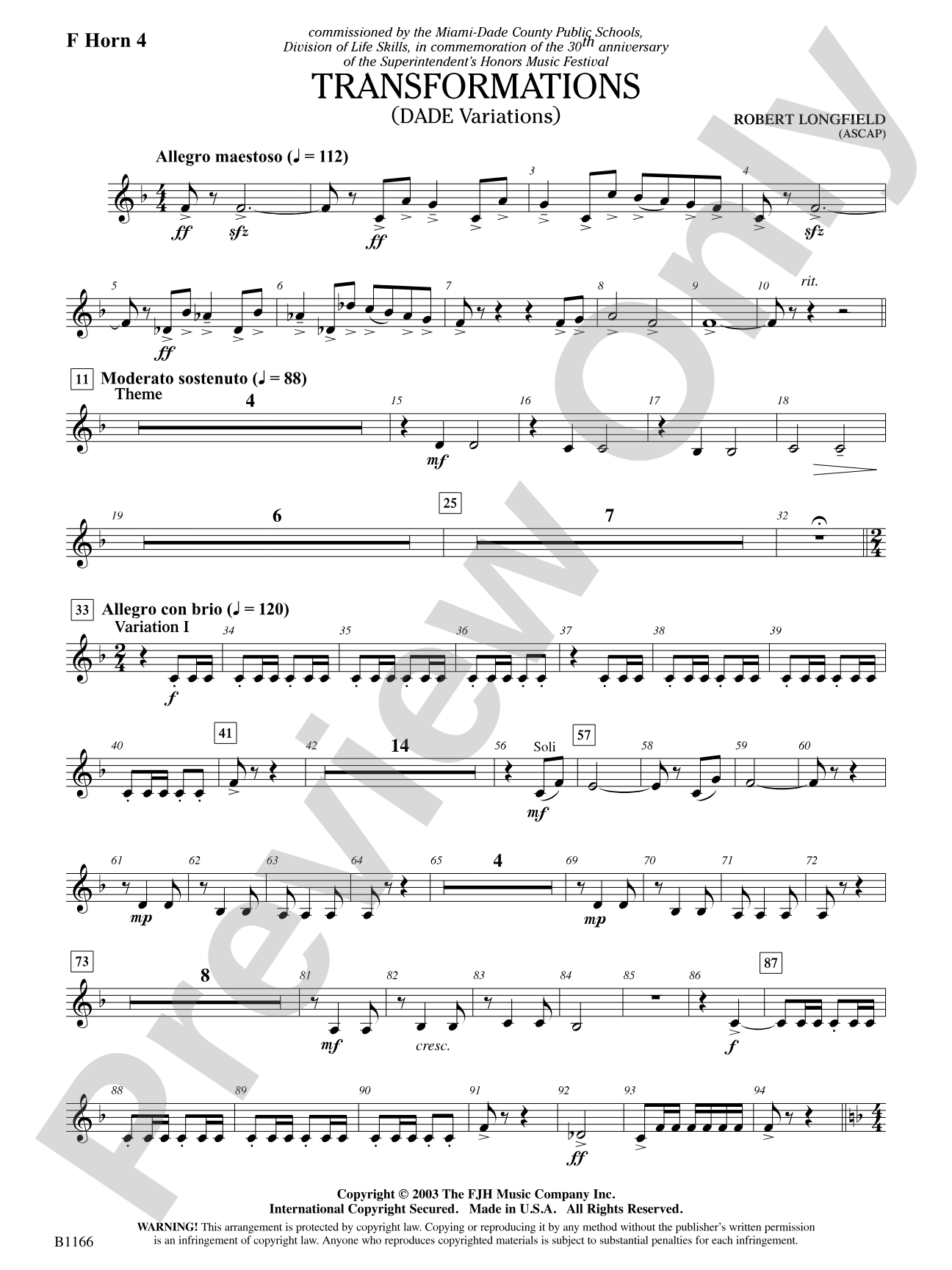 Transformations (DADE Variations): F Horn 4