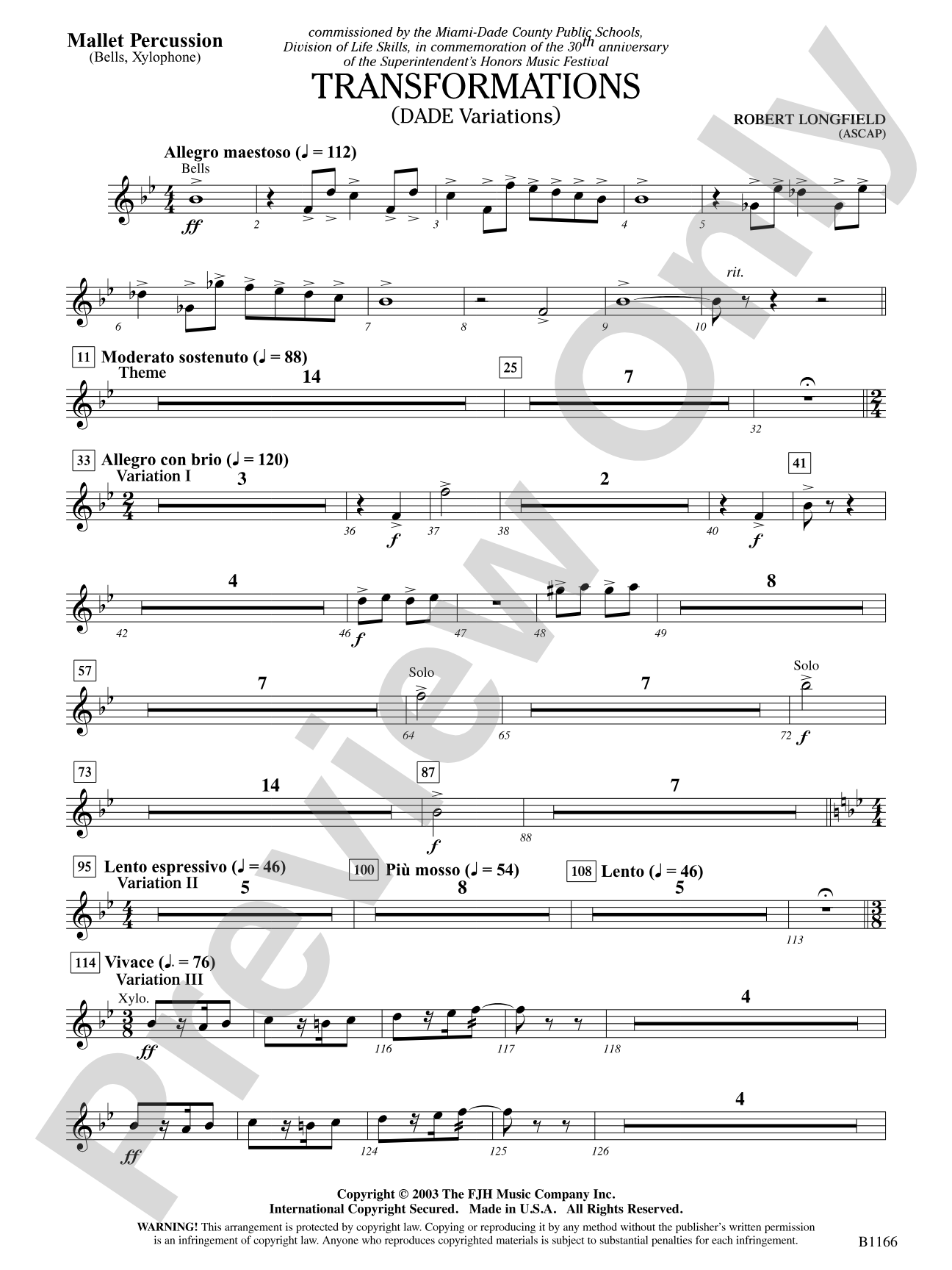 Transformations (DADE Variations): Mallet Percussion