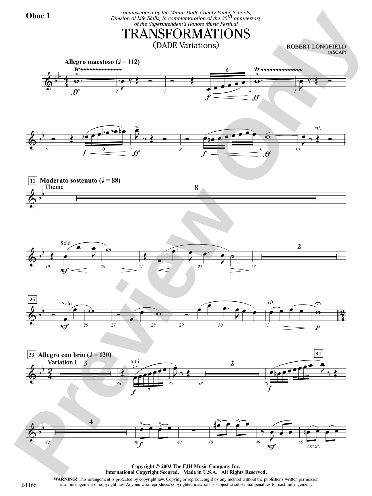 Transformations (DADE Variations): Oboe 1