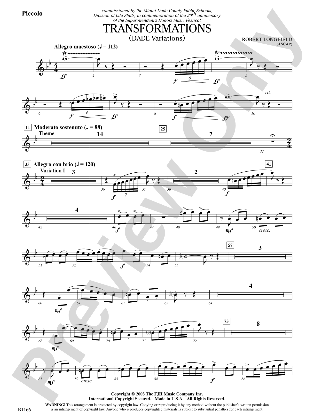 Transformations (DADE Variations): Piccolo