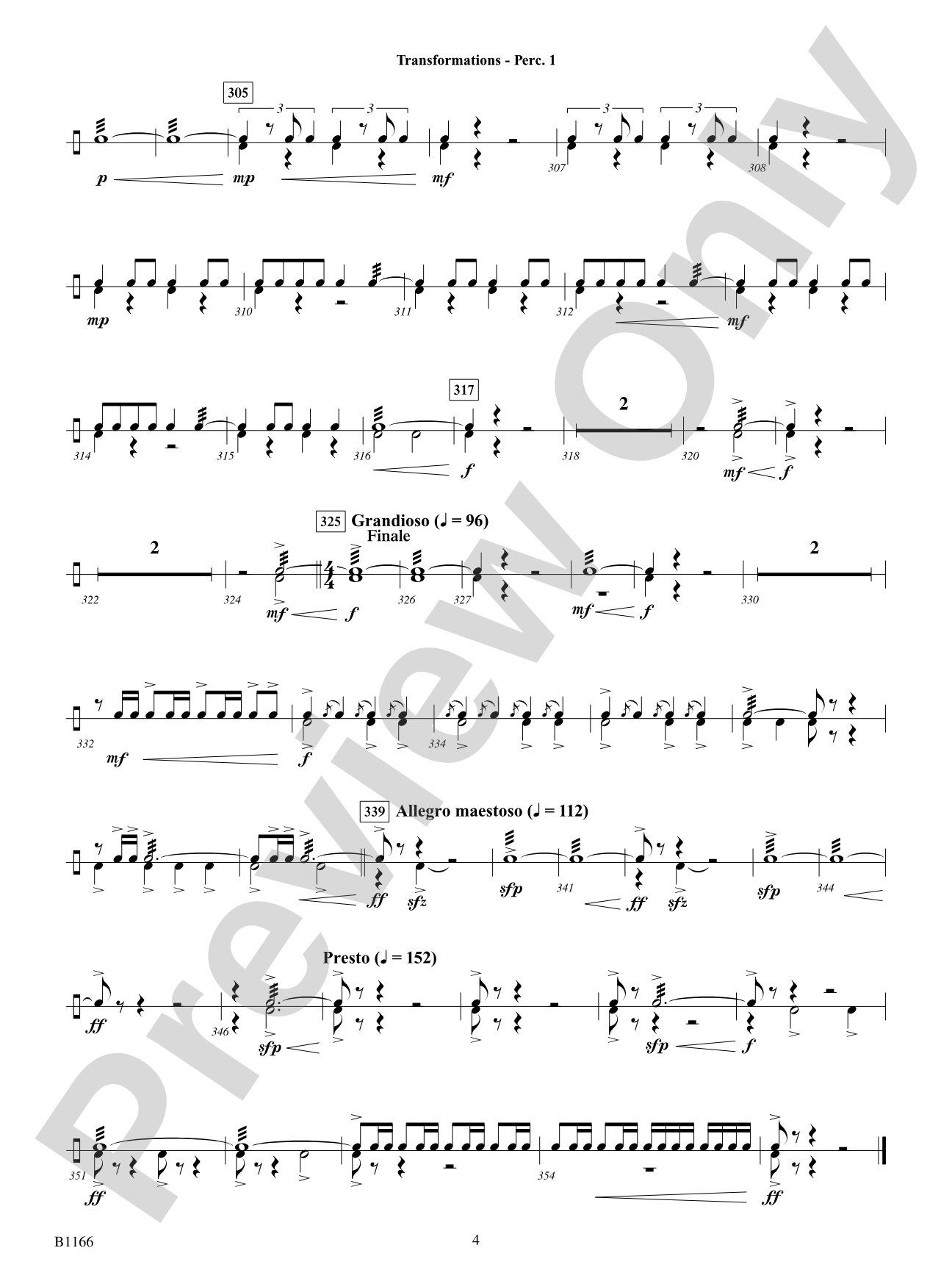 Transformations (DADE Variations): Percussion 1