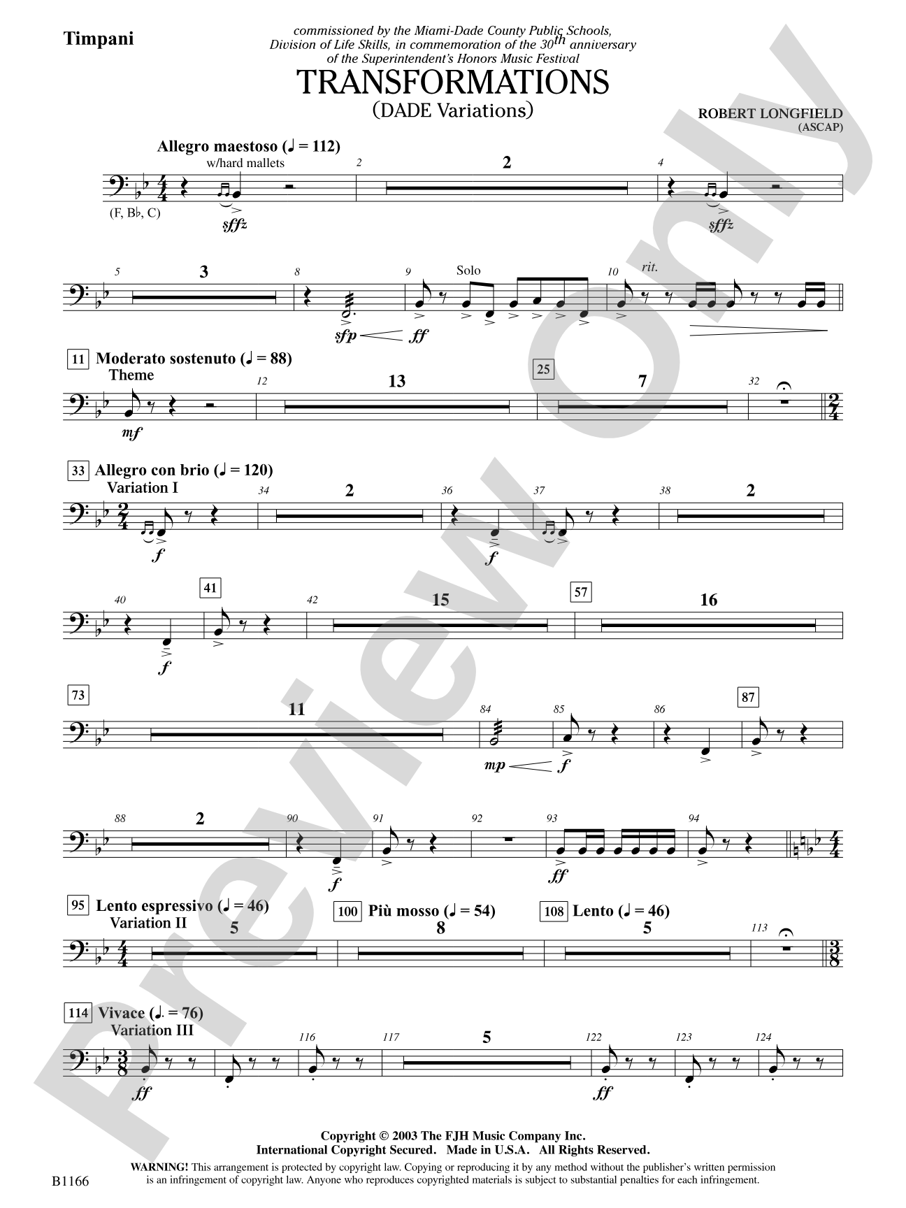 Transformations (DADE Variations): Timpani