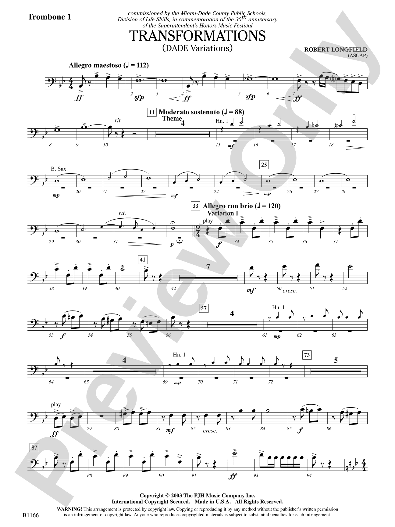 Transformations (DADE Variations): Trombone 1