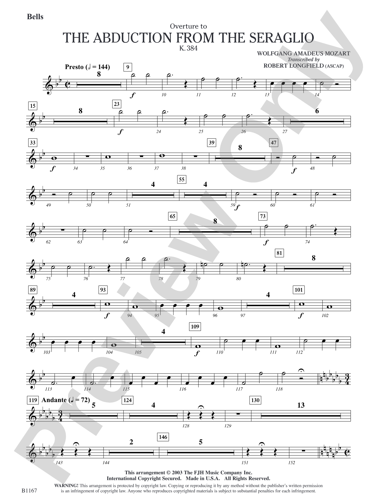 The Abduction from the Seraglio K. 384 (Overture): Bells