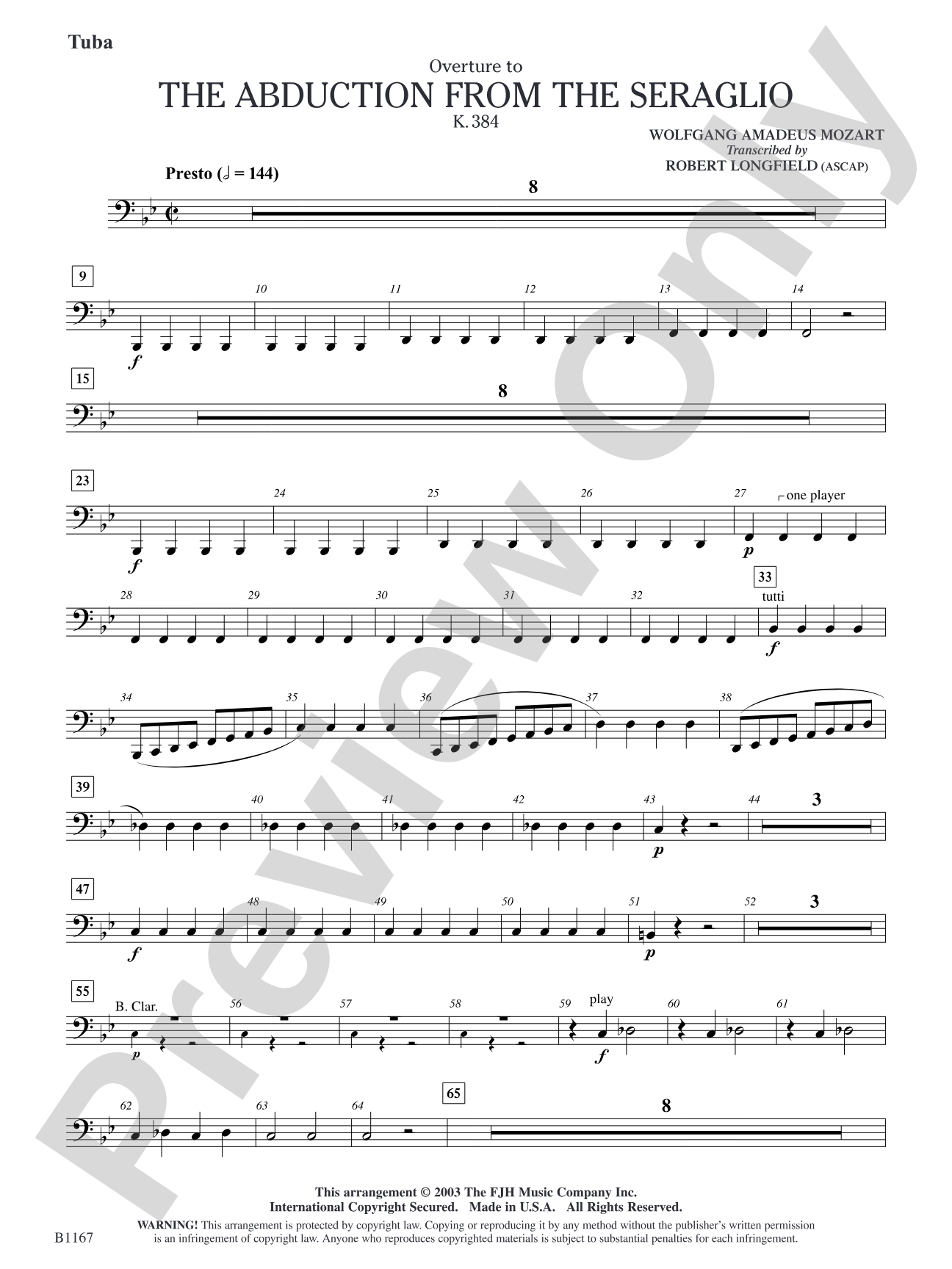 The Abduction from the Seraglio K. 384 (Overture): Tuba