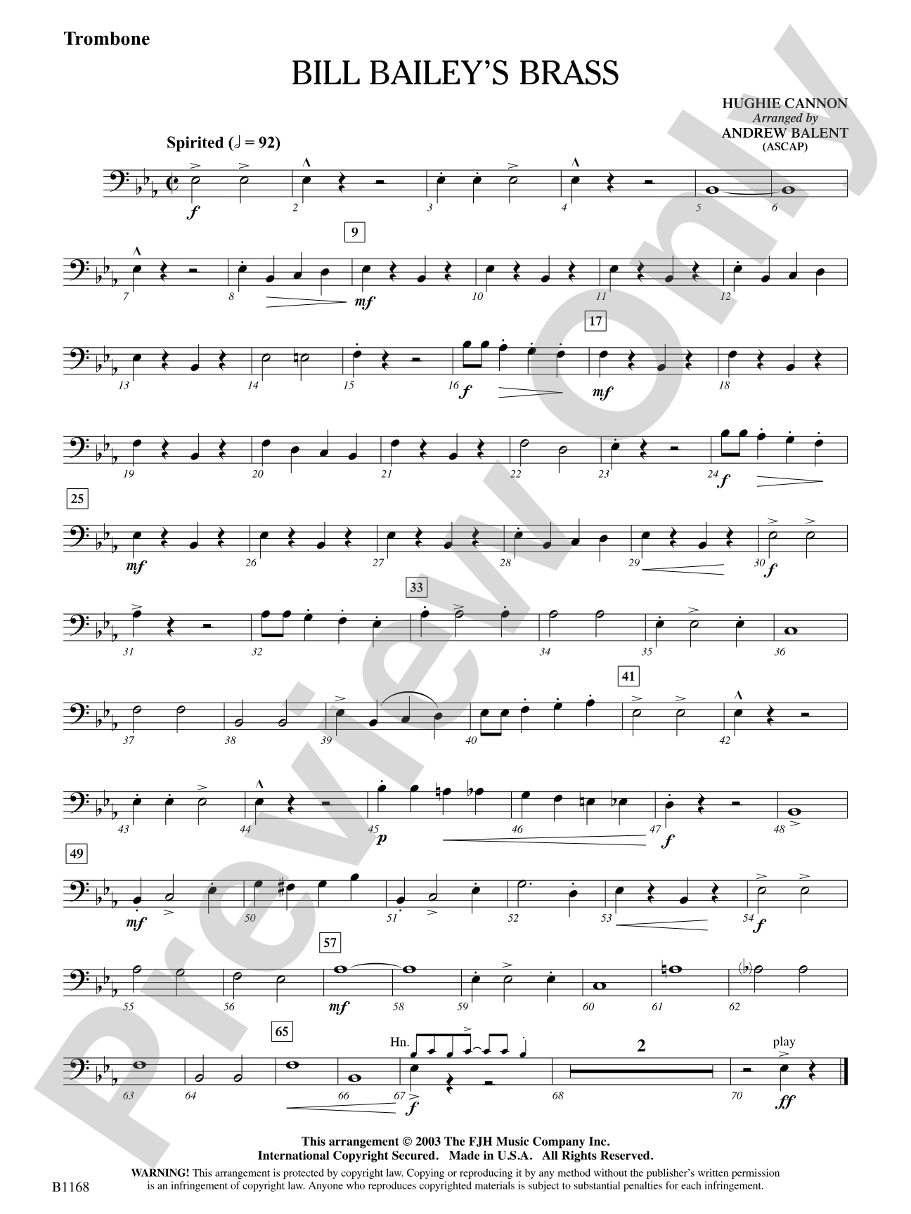 Bill Bailey's Brass: Trombone