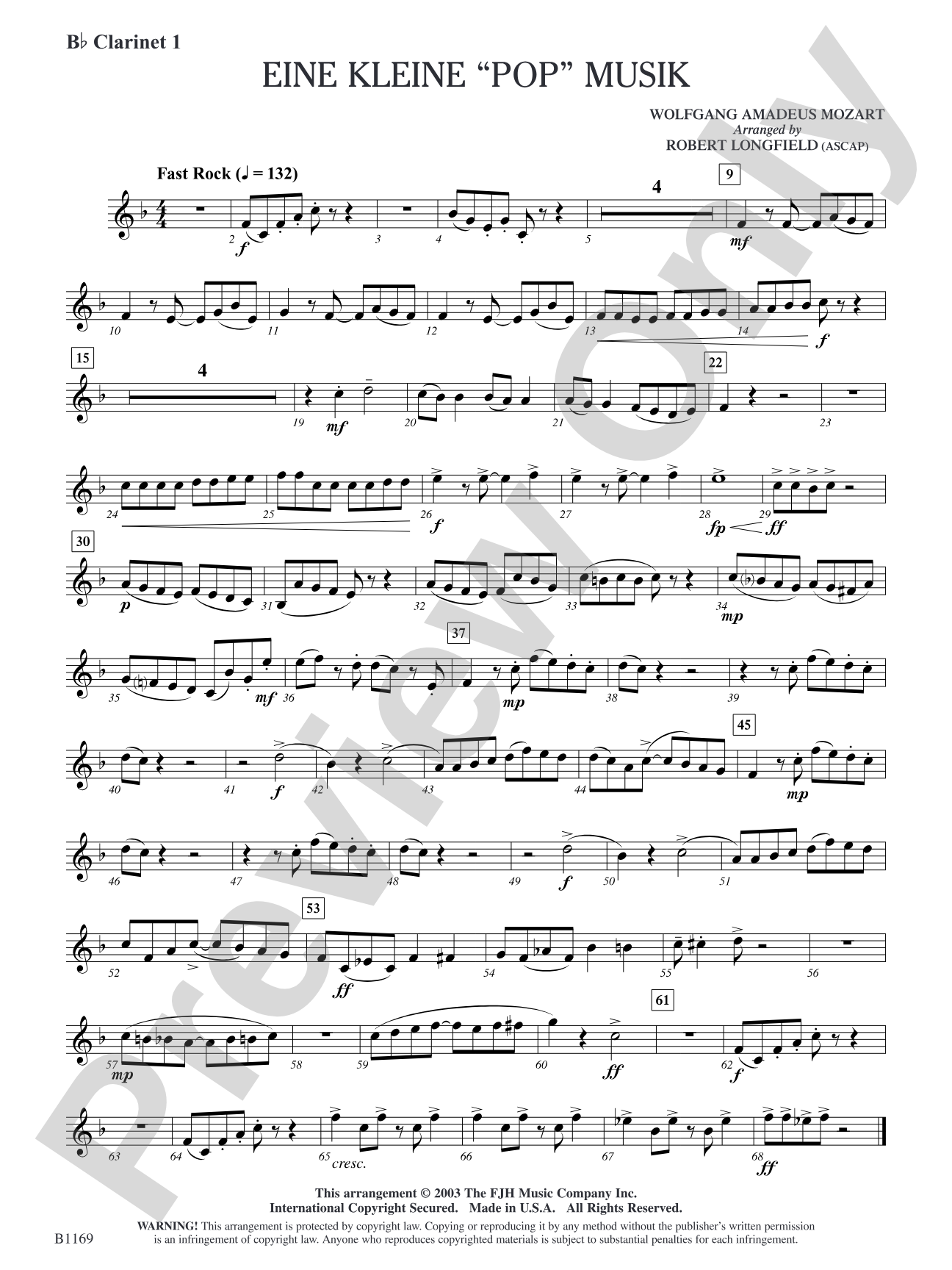 Eine Kleine "Pop" Musik: B-flat Clarinet 1