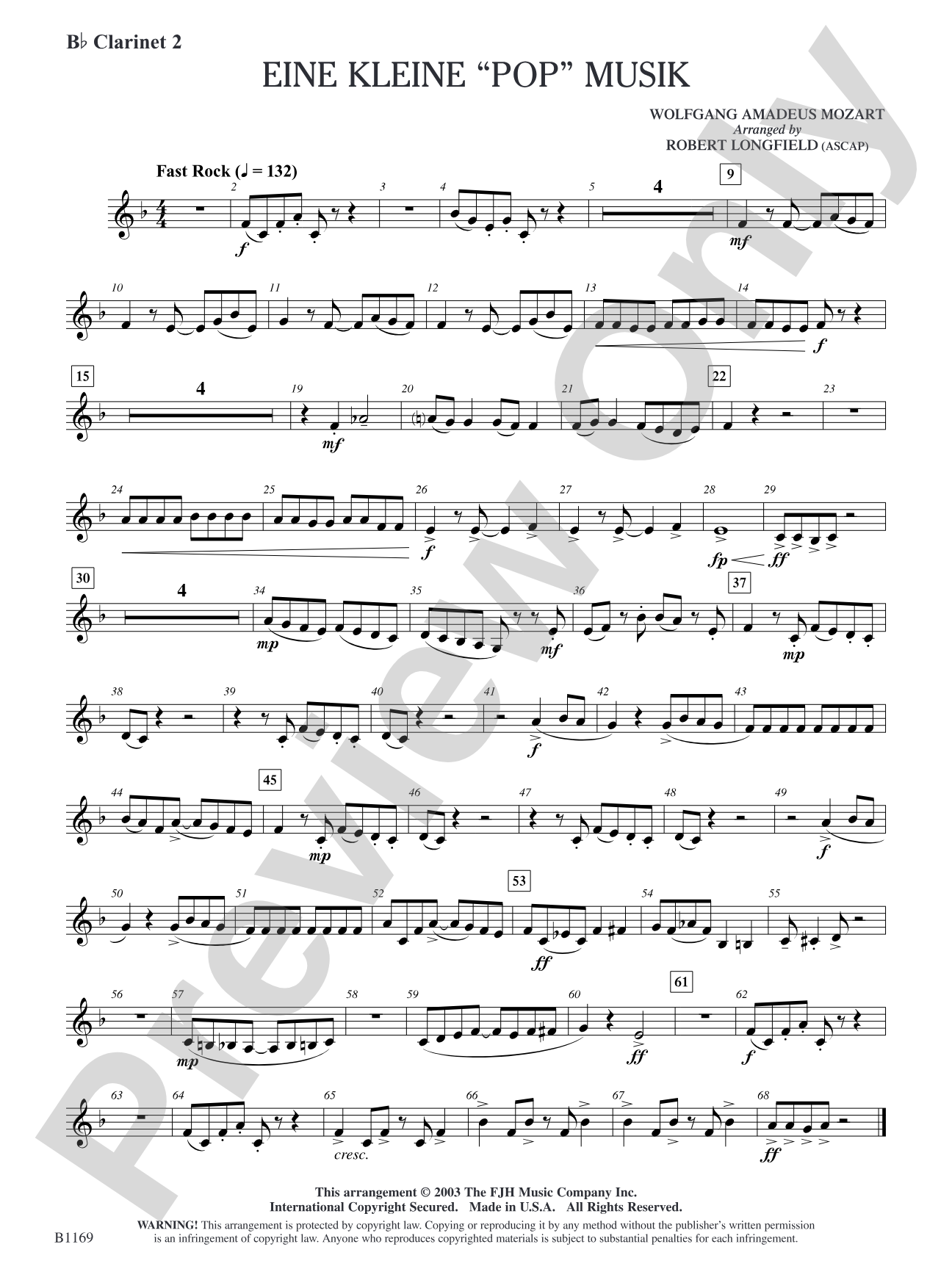 Eine Kleine "Pop" Musik: B-flat Clarinet 2