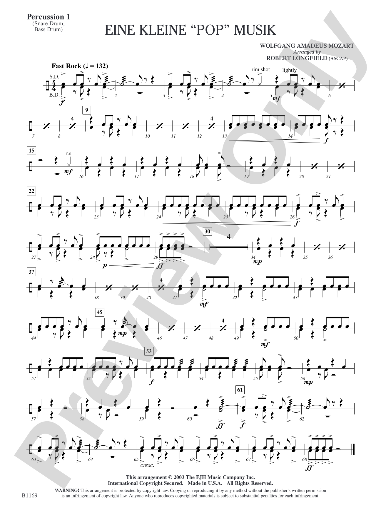 Eine Kleine "Pop" Musik: Percussion 1