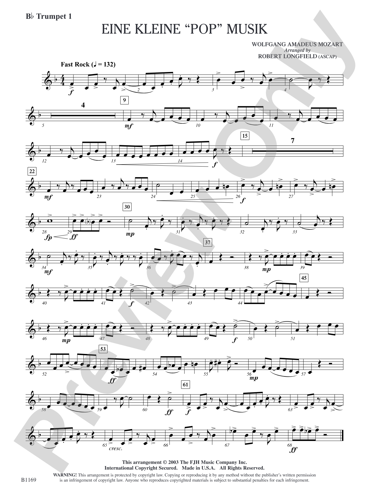 Eine Kleine "Pop" Musik: B-flat Trumpet 1