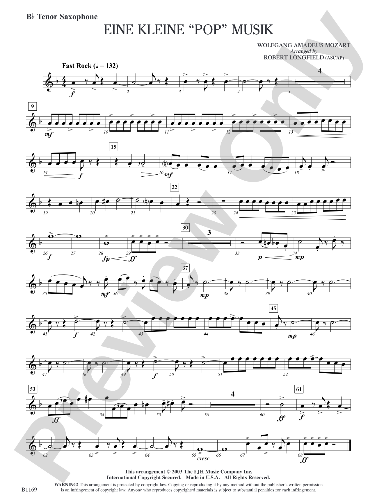 Eine Kleine "Pop" Musik: B-flat Tenor Saxophone