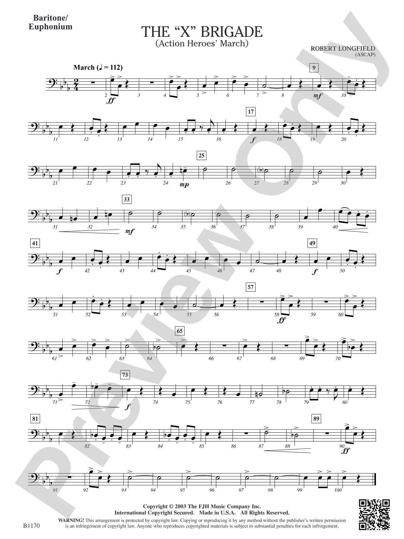 The X Brigade (Action Heroes' March): Baritone/Euphonium