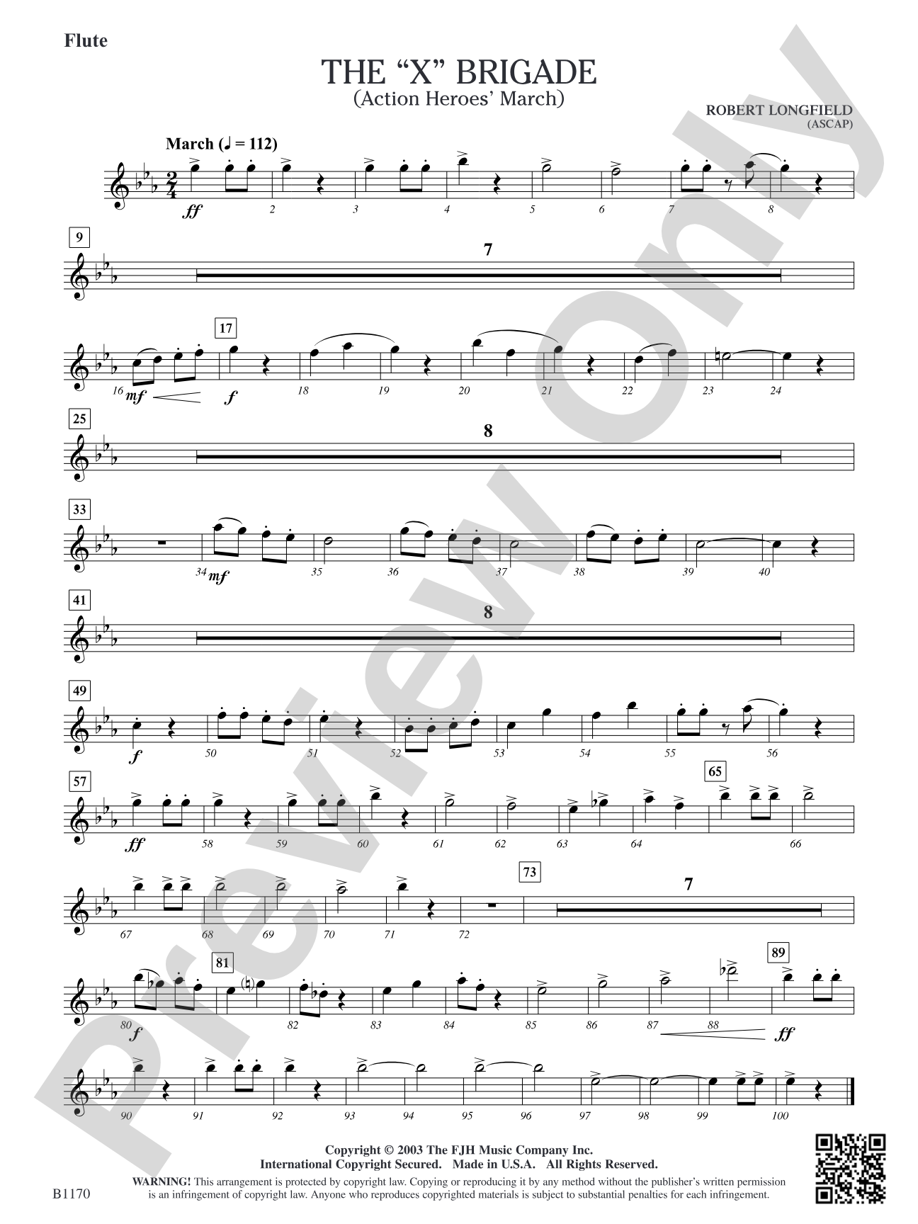 The X Brigade (Action Heroes' March): Flute