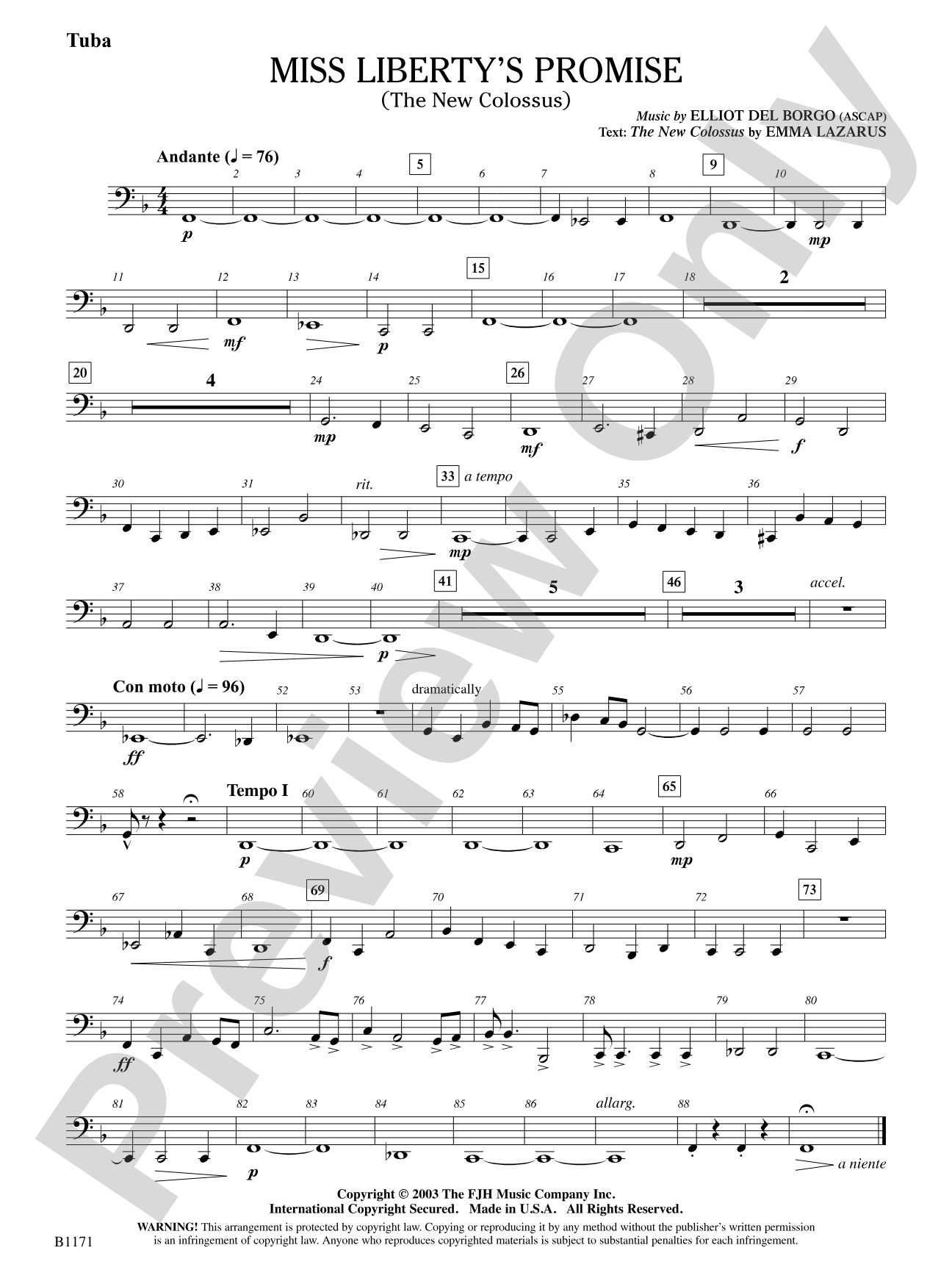 Miss Liberty's Promise (The New Colossus): Tuba