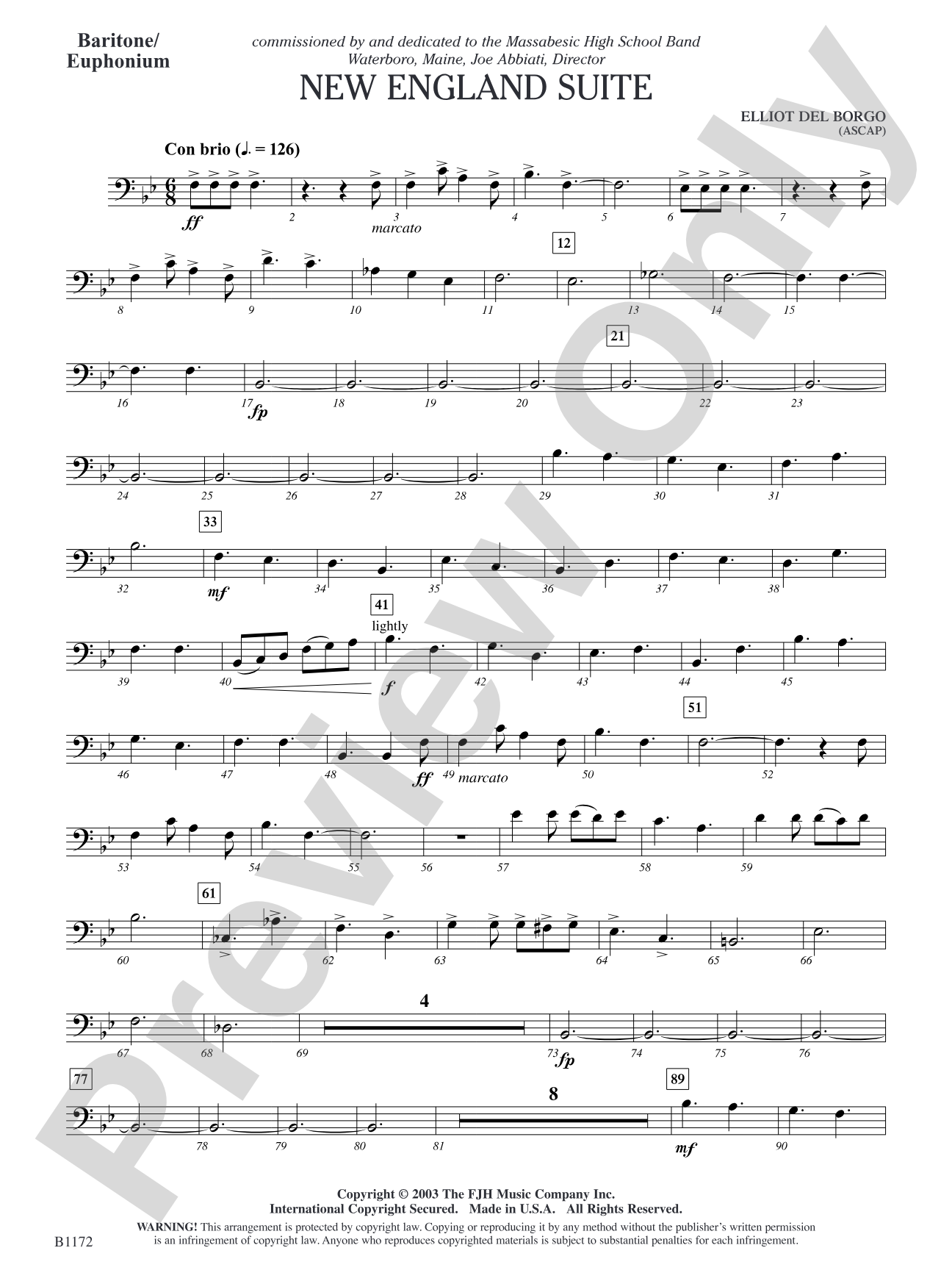 New England Suite: Baritone/Euphonium