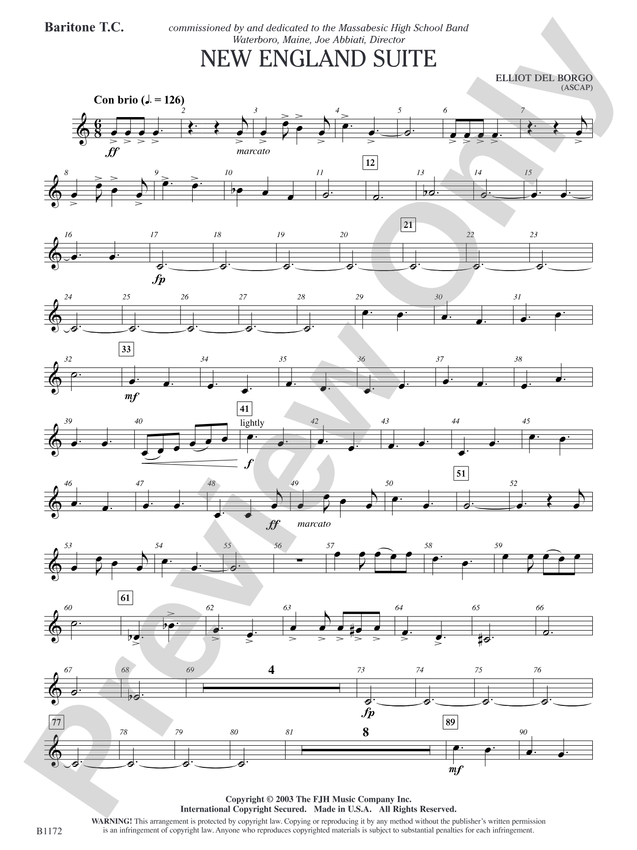 New England Suite: Baritone T.C.