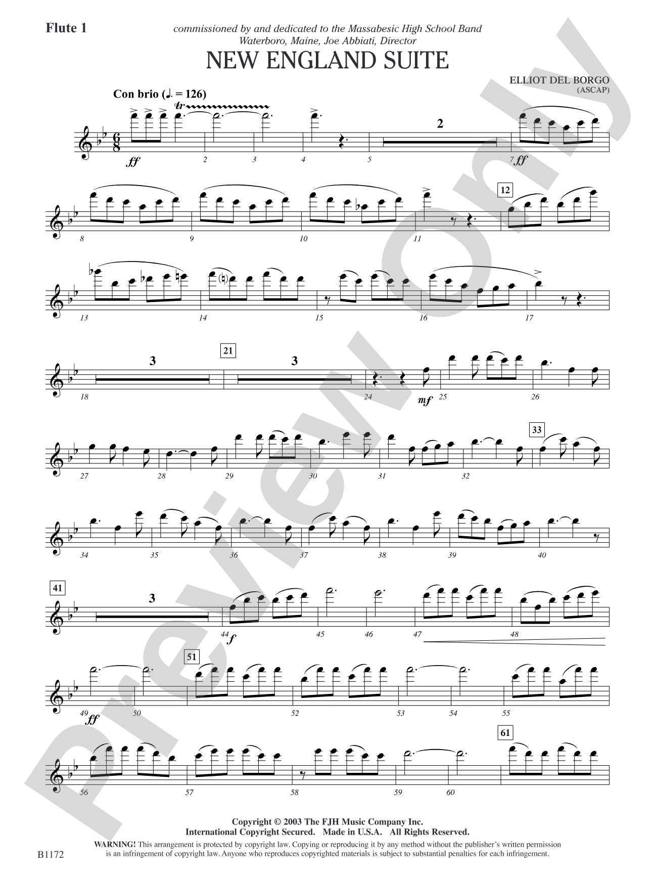 New England Suite: Flute 1