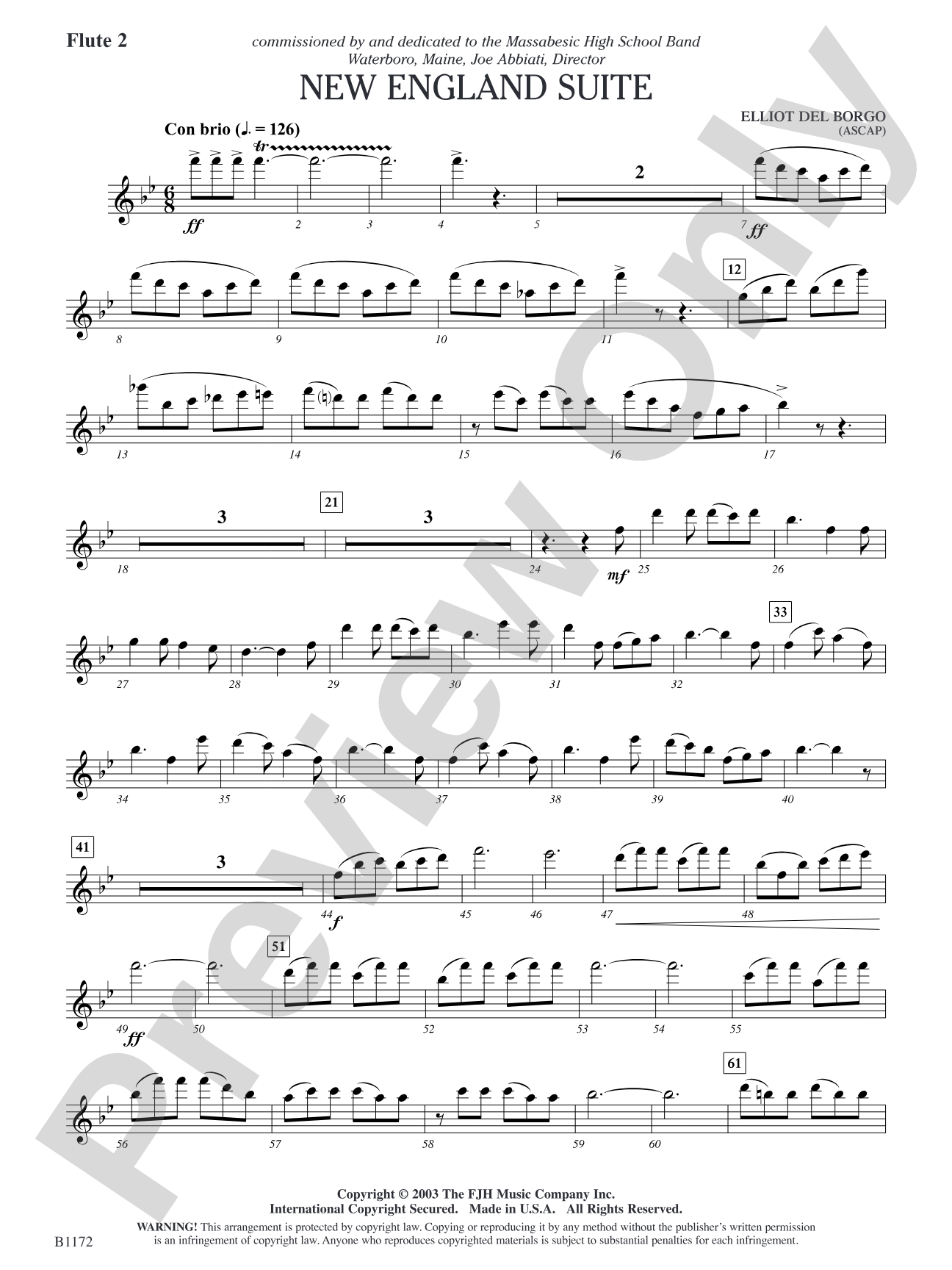 New England Suite: Flute 2