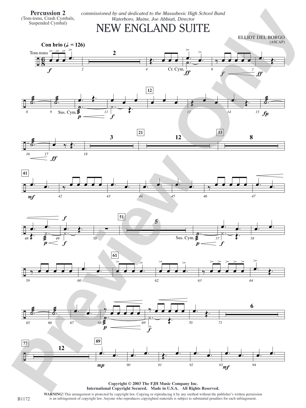 New England Suite: Percussion 2