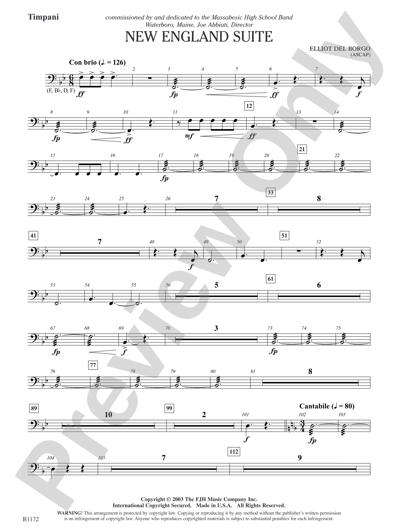 New England Suite: Timpani