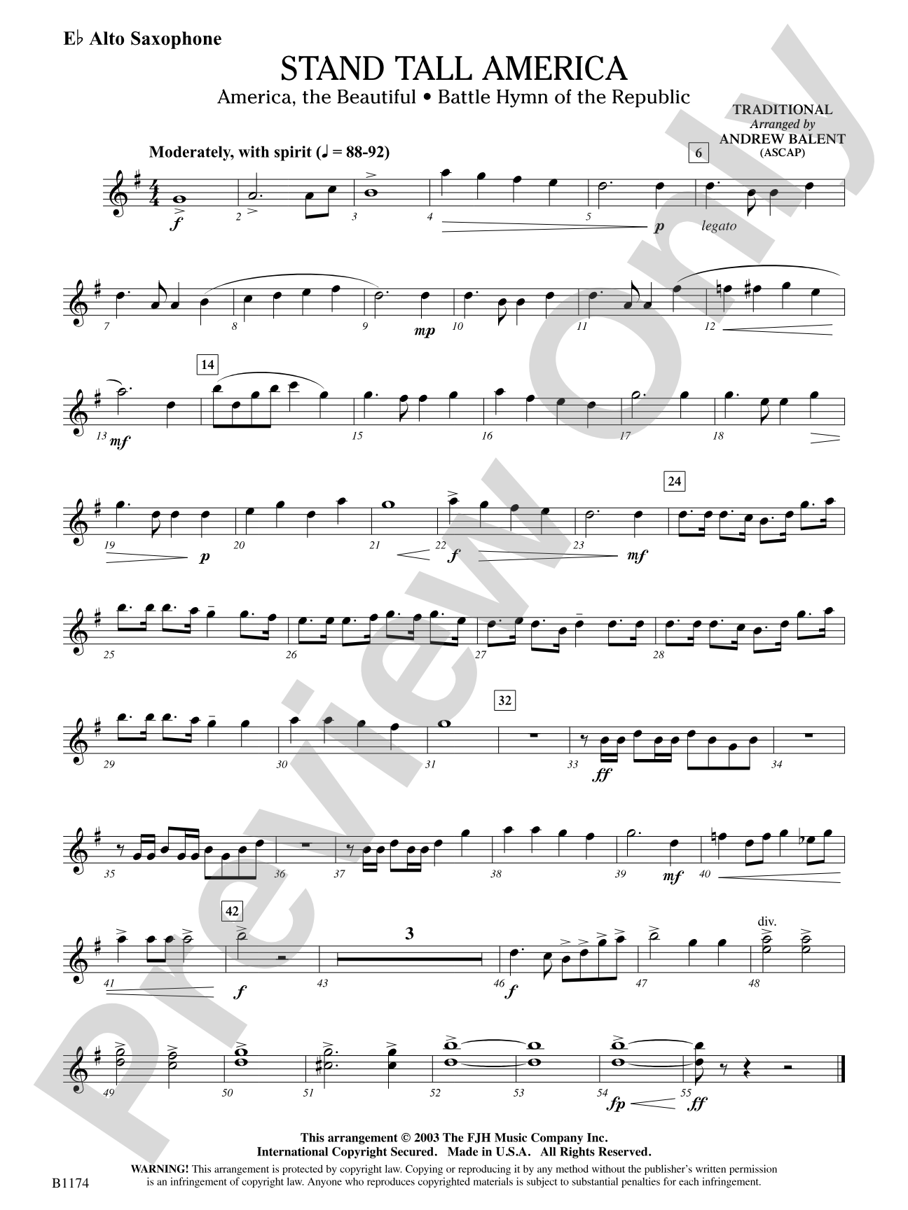 Stand Tall America: E-flat Alto Saxophone