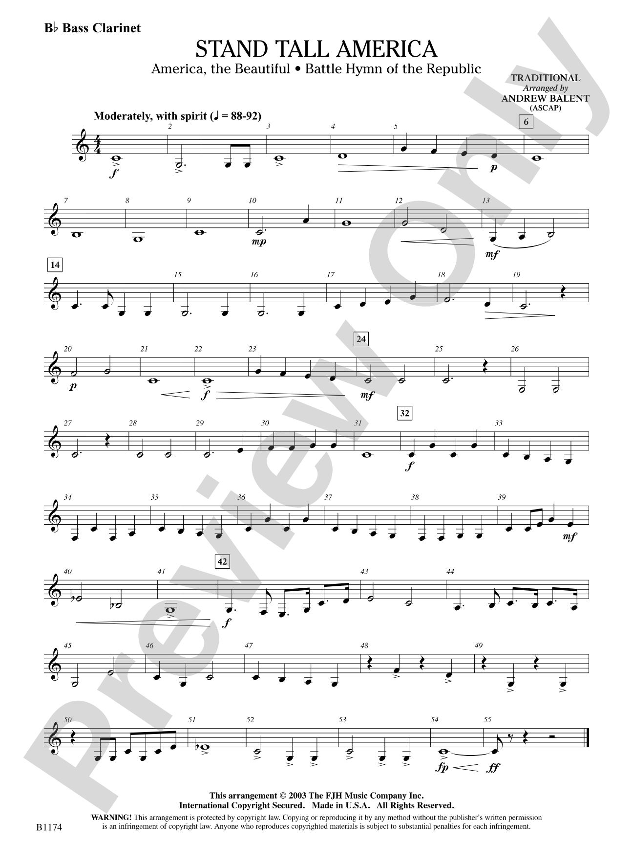 Stand Tall America: B-flat Bass Clarinet