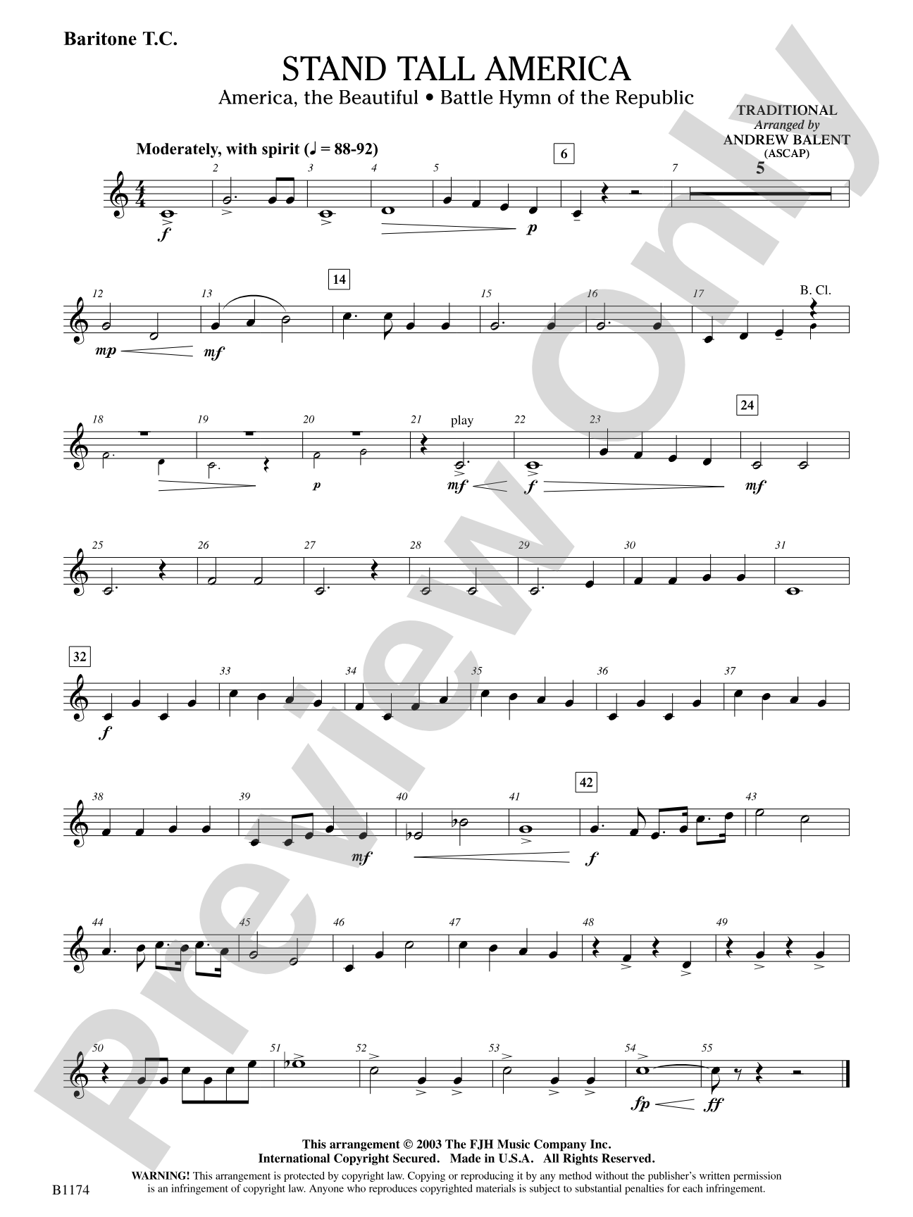 Stand Tall America: Baritone T.C.